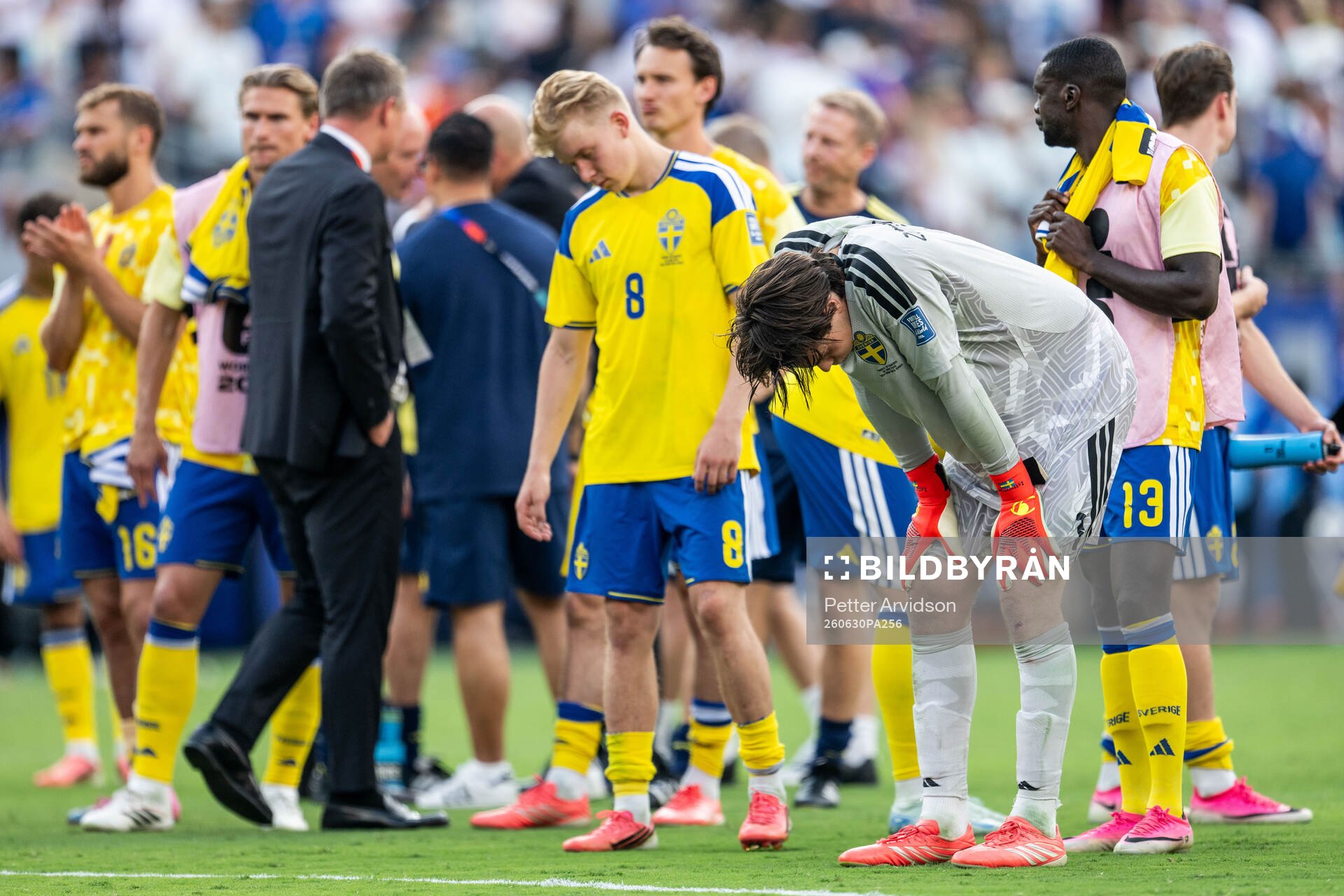 Goalkeeper Jacob Widell Zetterström of Sweden looks