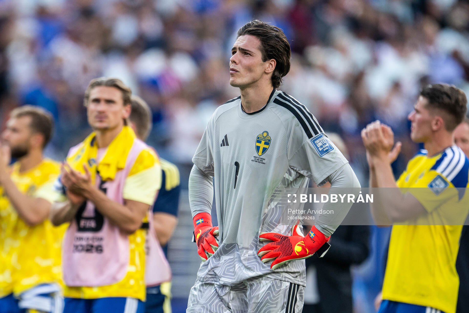 Goalkeeper Jacob Widell Zetterström of Sweden looks