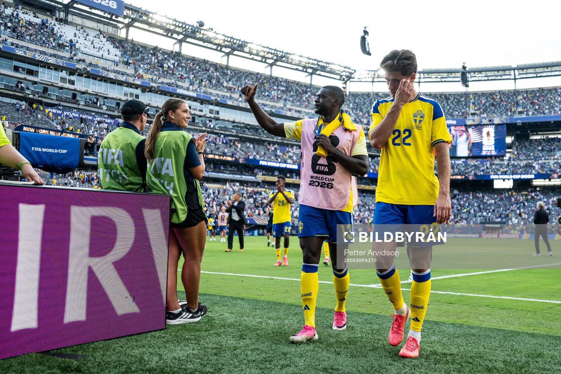 Ken Sema and Besfort Zeneli of Sweden looks dejected