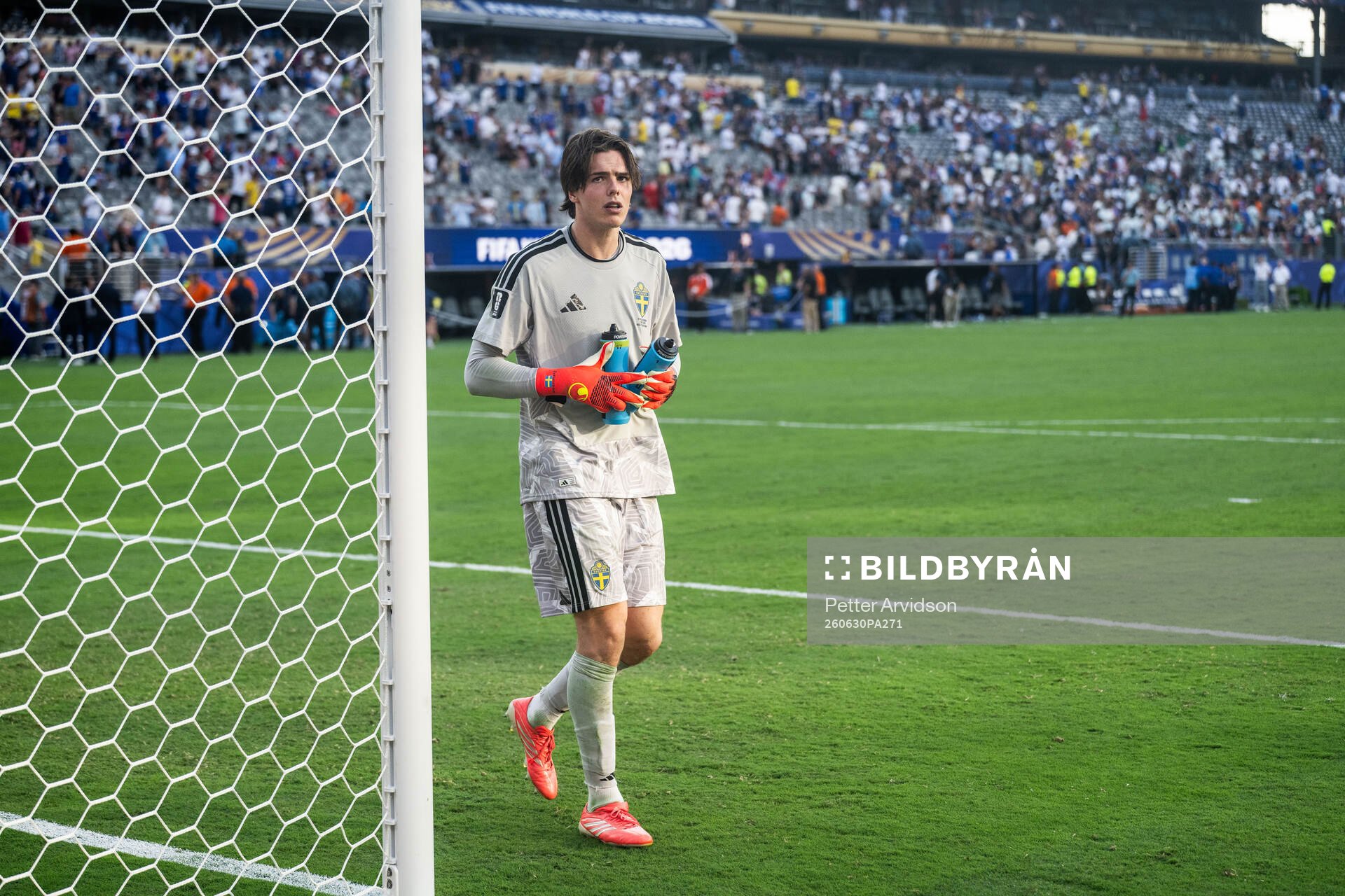 Goalkeeper Jacob Widell Zetterström of Sweden looks