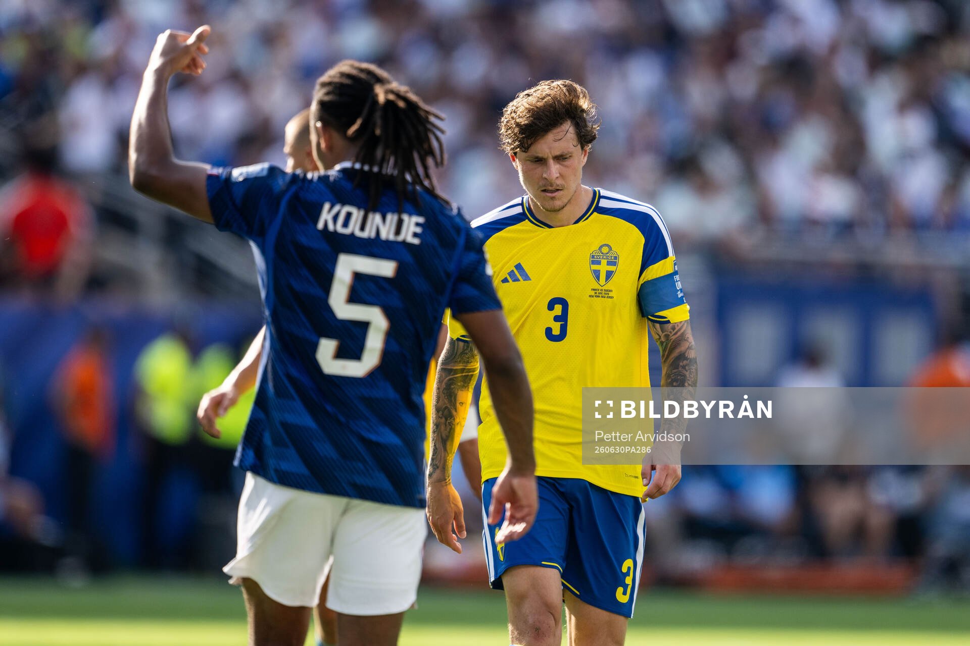 Victor Nilsson Lindelöf of Sweden looks dejected