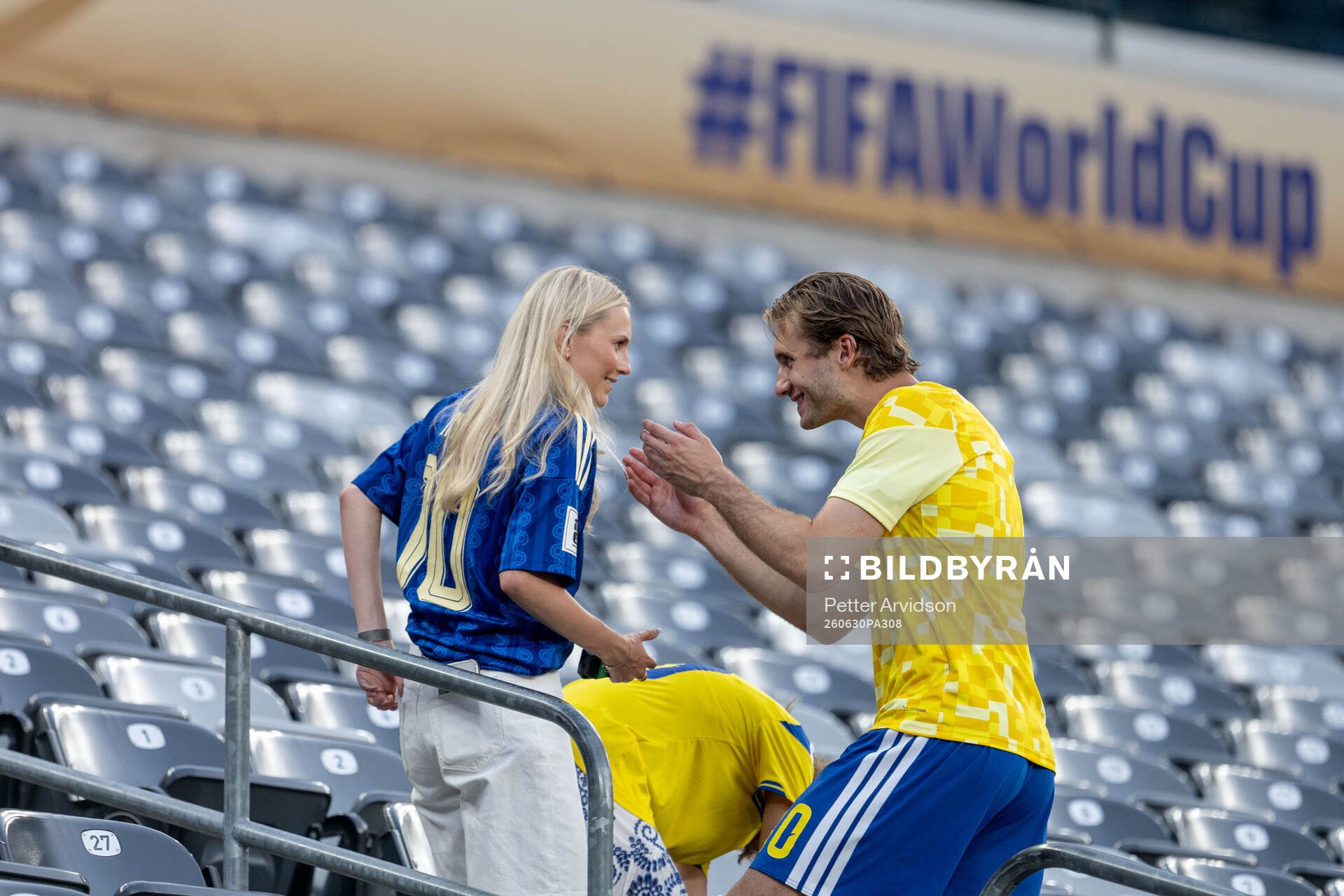 Benjamin Nygren of Sweden with his girlfriend Andrea