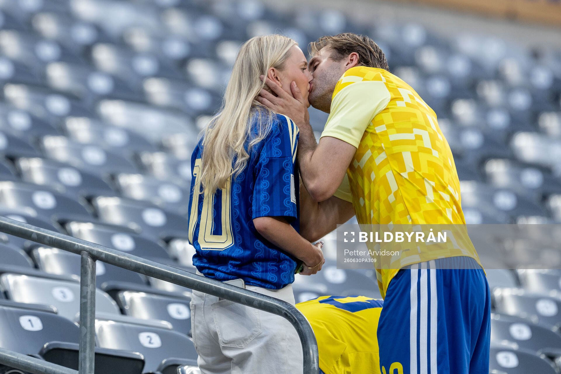 Benjamin Nygren of Sweden with his girlfriend Andrea