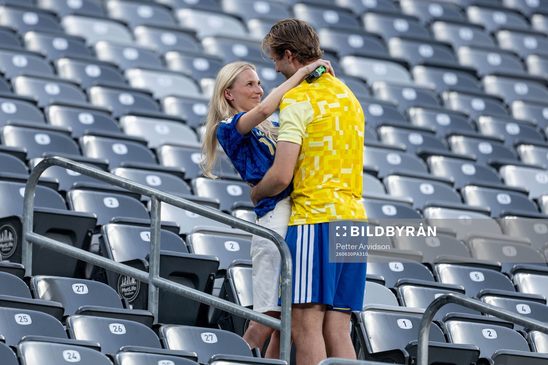 Benjamin Nygren of Sweden with his girlfriend Andrea