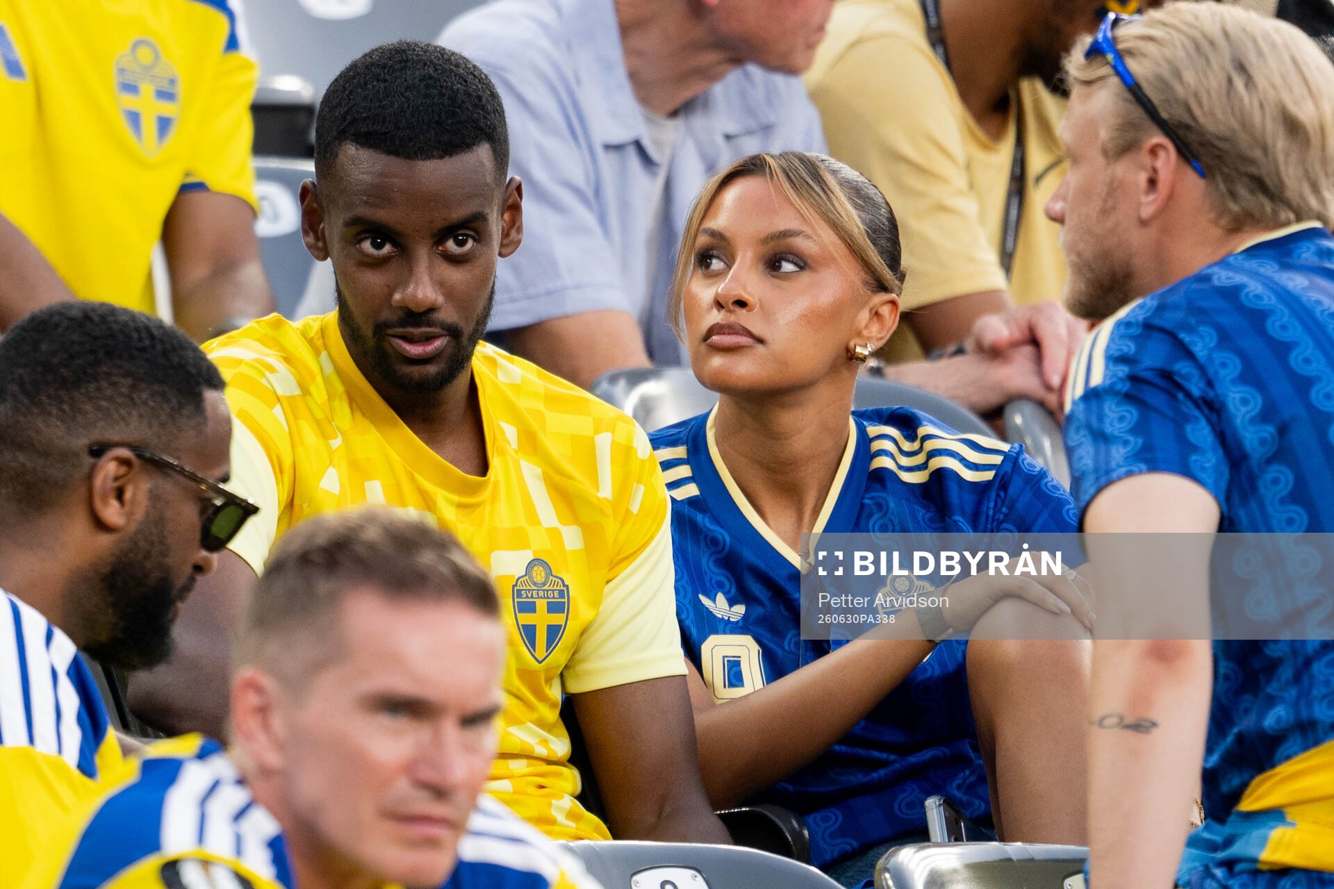 Alexander Isak of Sweden with family and friends