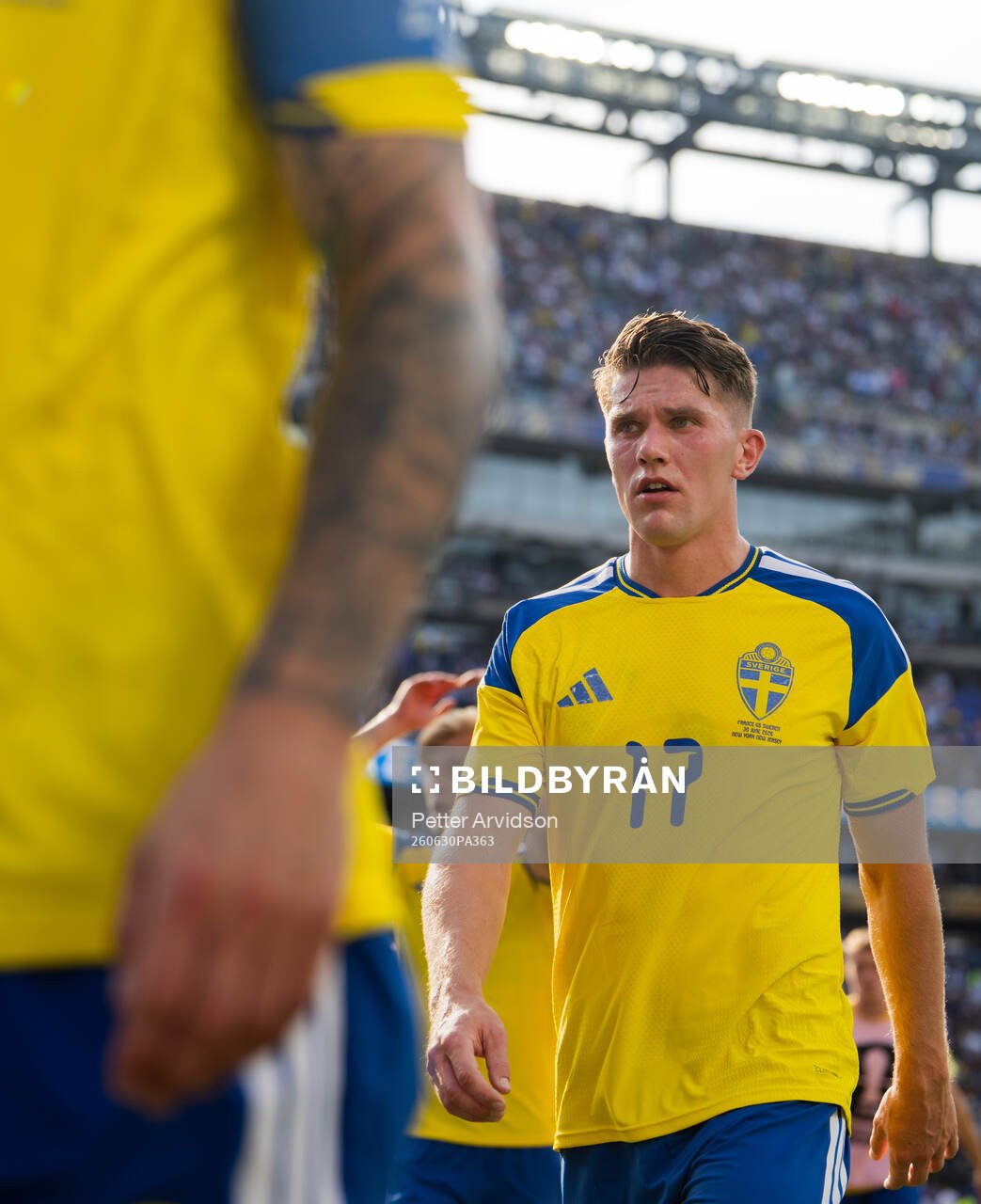 Viktor Gyökeres of Sweden looks dejected