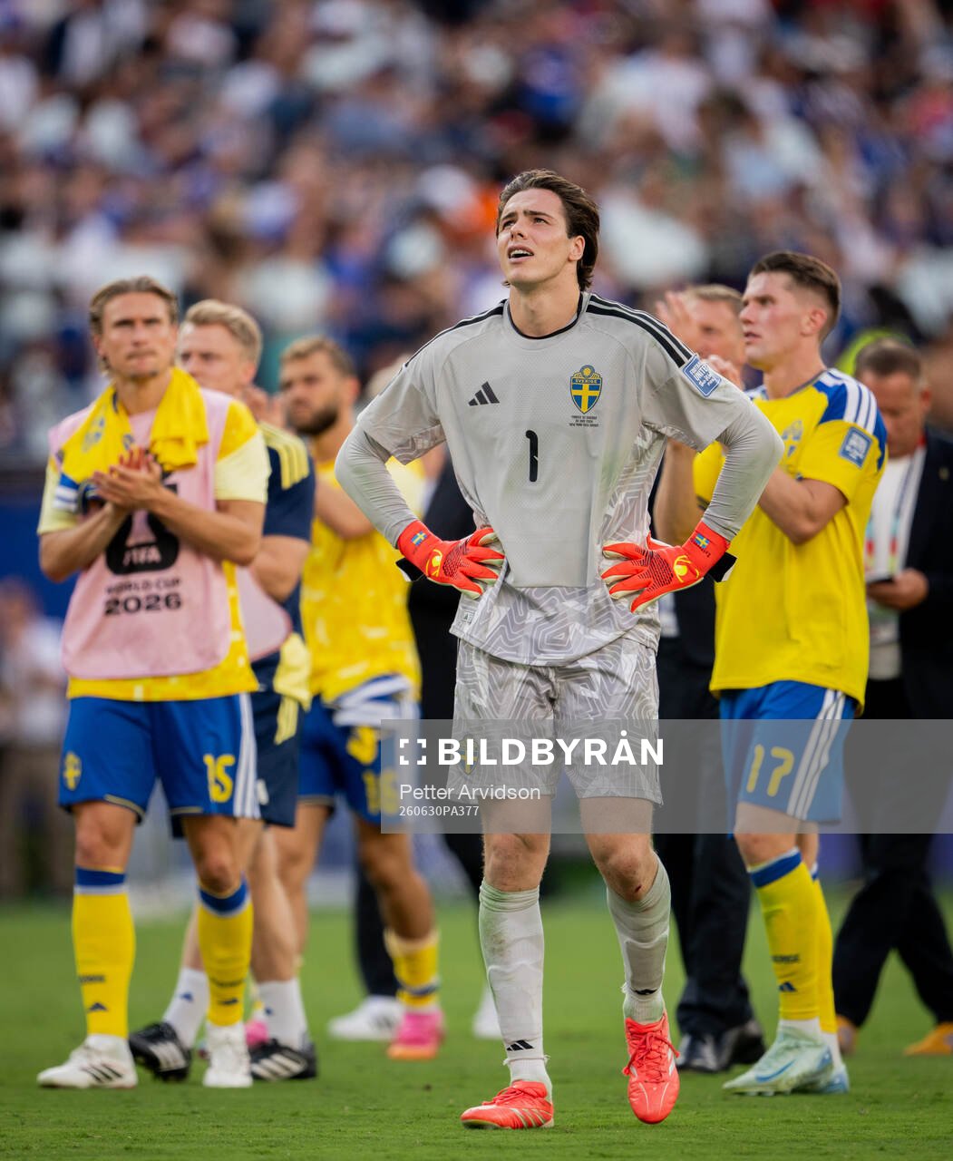 Goalkeeper Jacob Widell Zetterström of Sweden looks