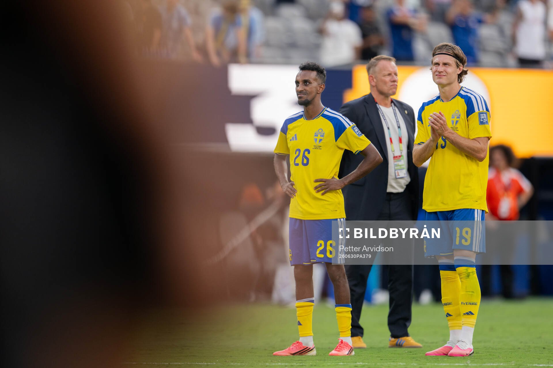 Taha Ali and Mattias Svanberg of Sweden looks dejected