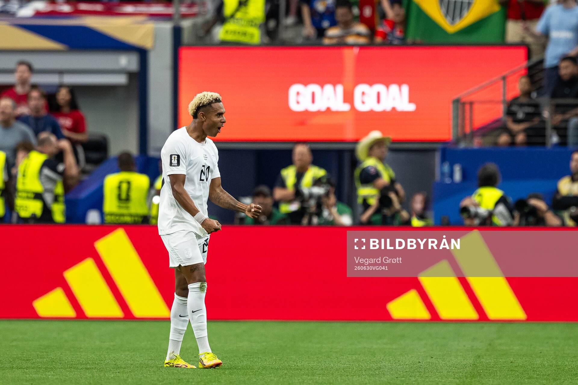 Antonio Nusa of Norway celebrates