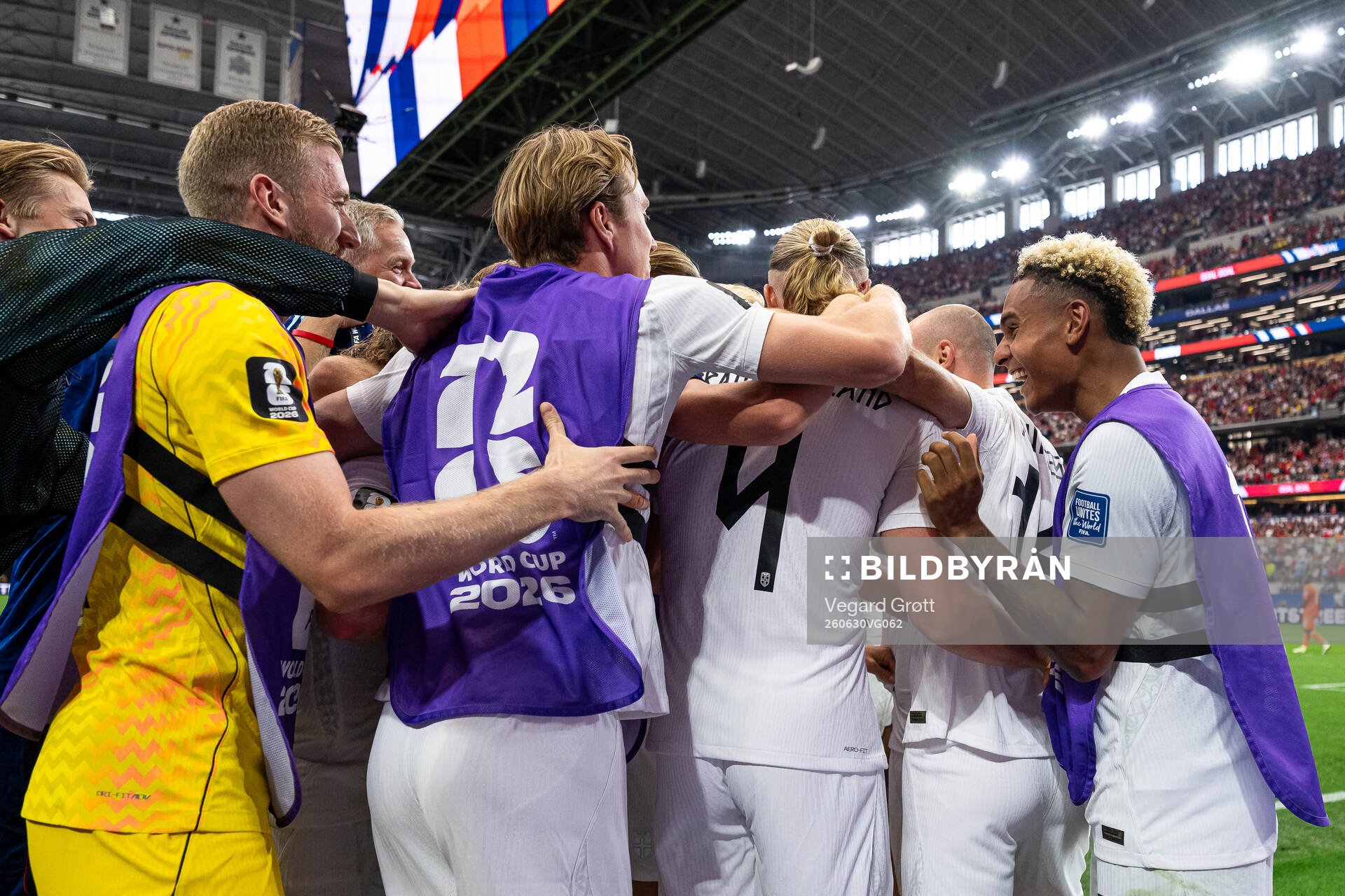 Erling Braut Haaland of Norway celebrate with teammates