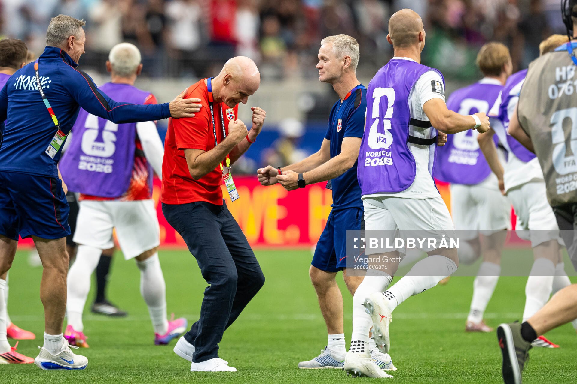 Head coach Ståle Solbakken of Norway celebrates