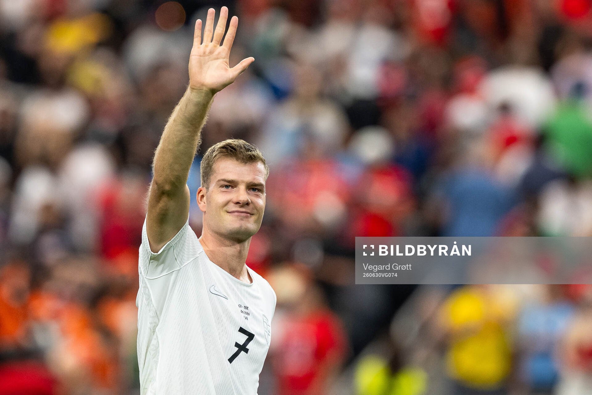 Alexander Sørloth of Norway celebrates