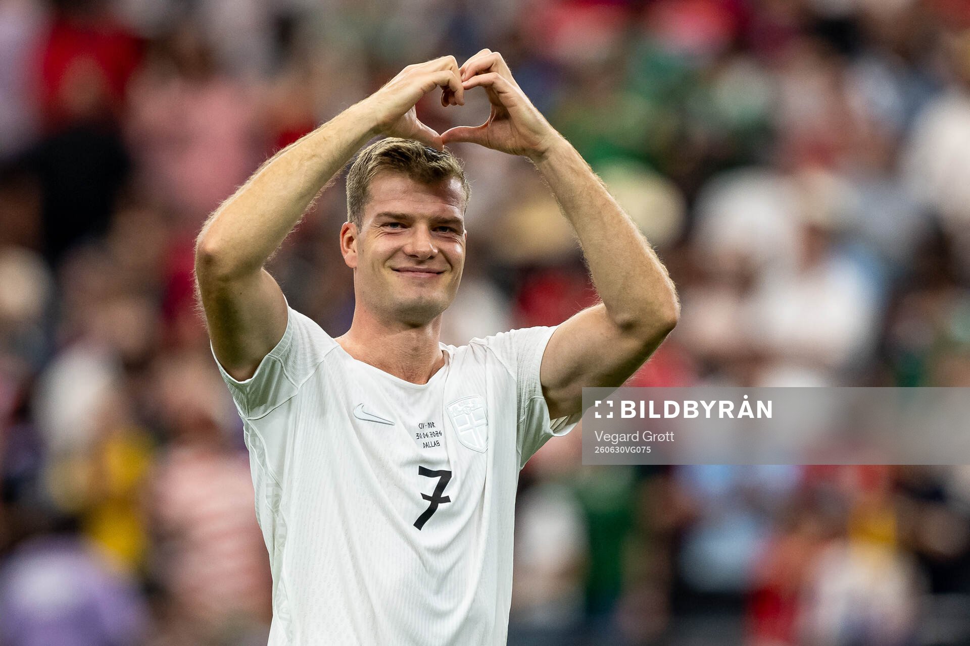 Alexander Sørloth of Norway celebrates