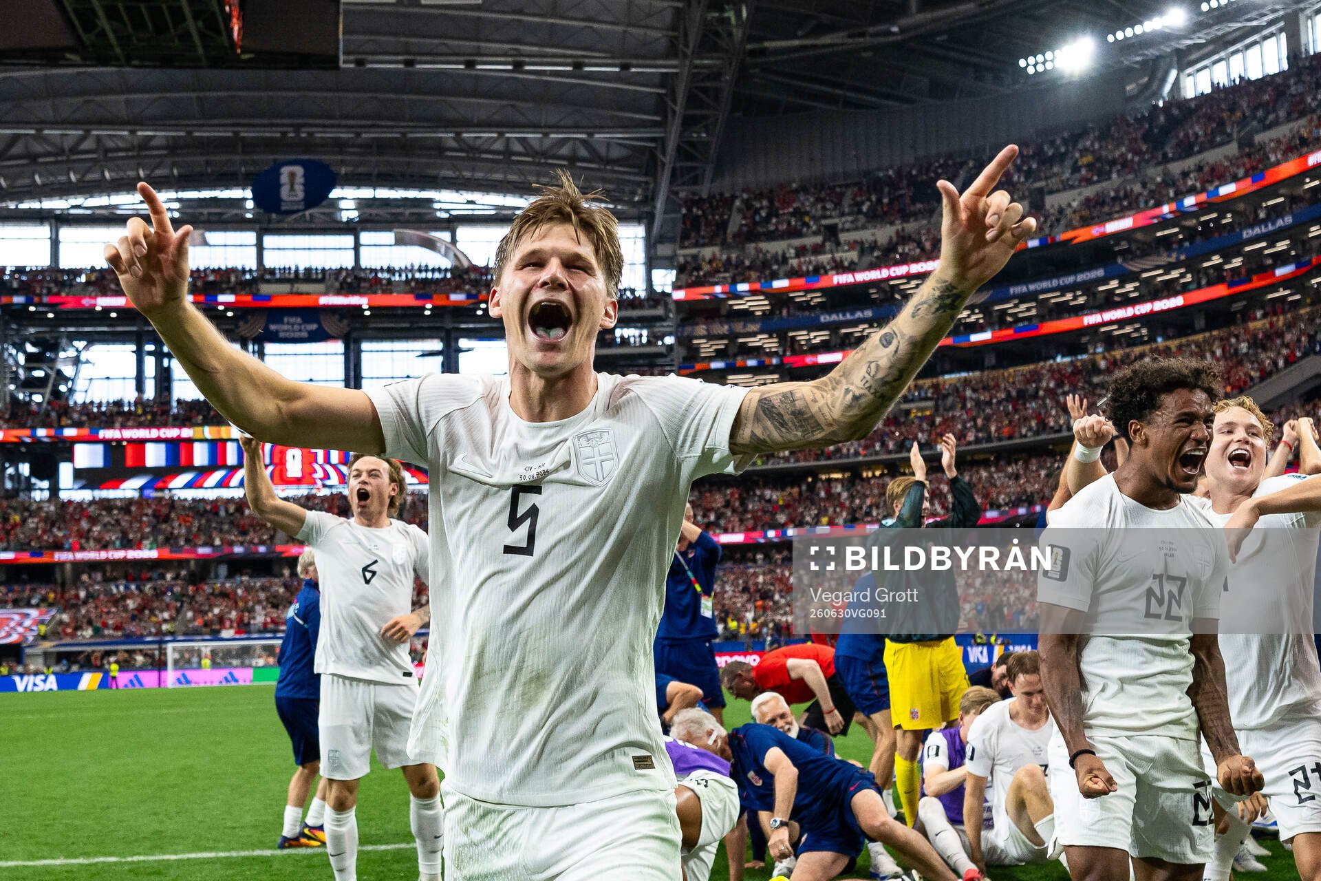 David Møller Wolfe of Norway celebrates
