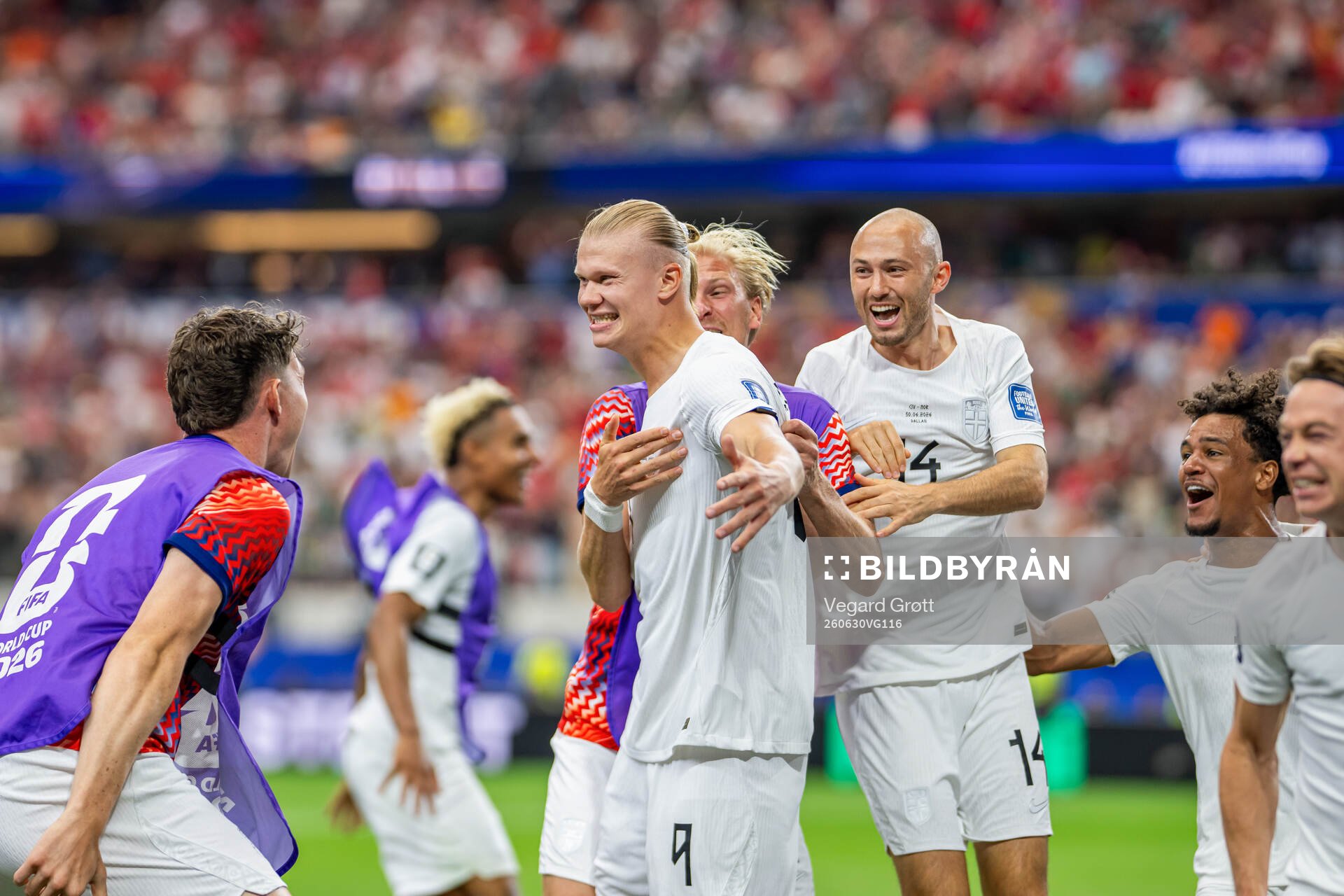 Erling Braut Haaland of Norway celebrates with Jørgen