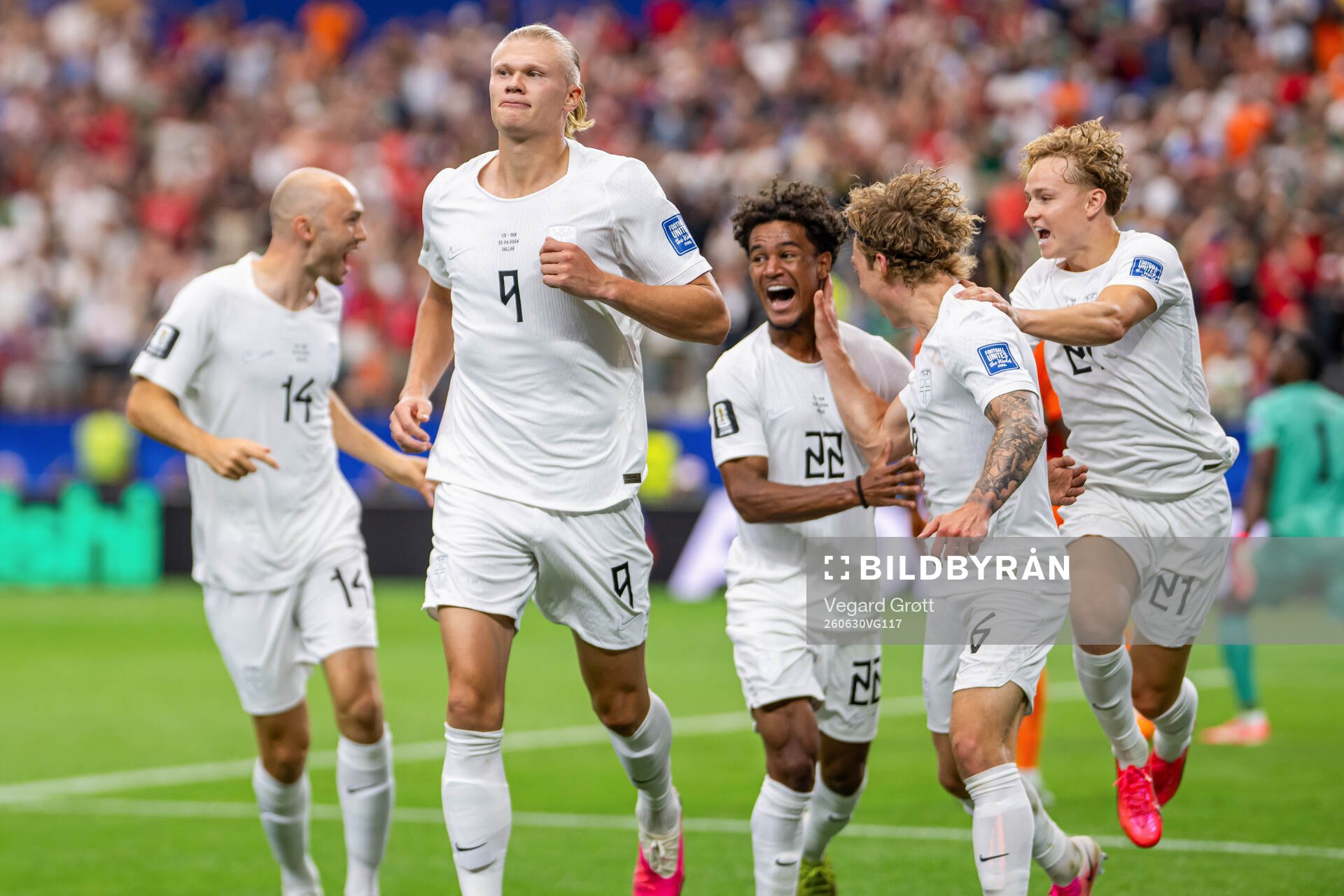 Erling Braut Haaland of Norway celebrates with Fredrik