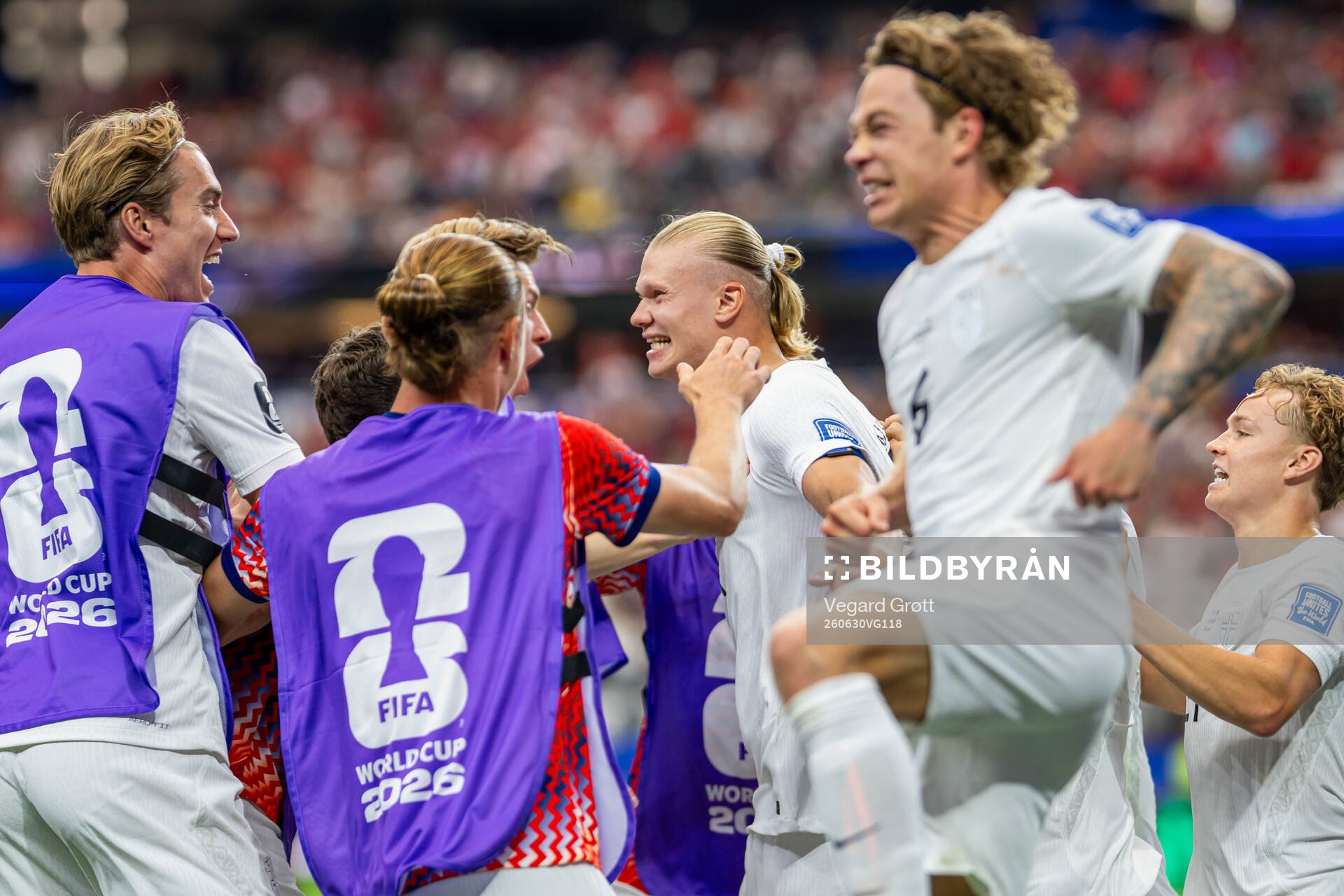 Erling Braut Haaland of Norway celebrates with Kristian