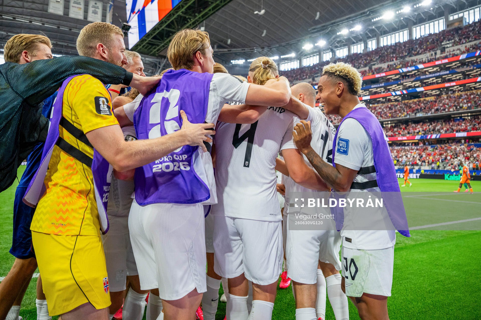 Erling Braut Haaland of Norway celebrates with goalkeeper