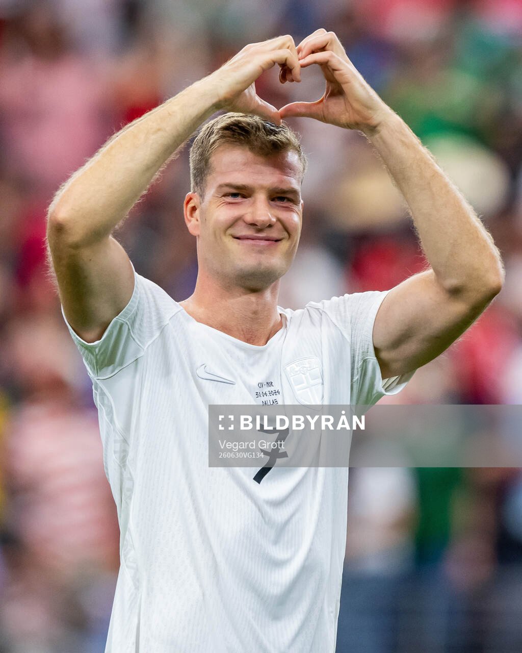 Alexander Sørloth of Norway celebrates