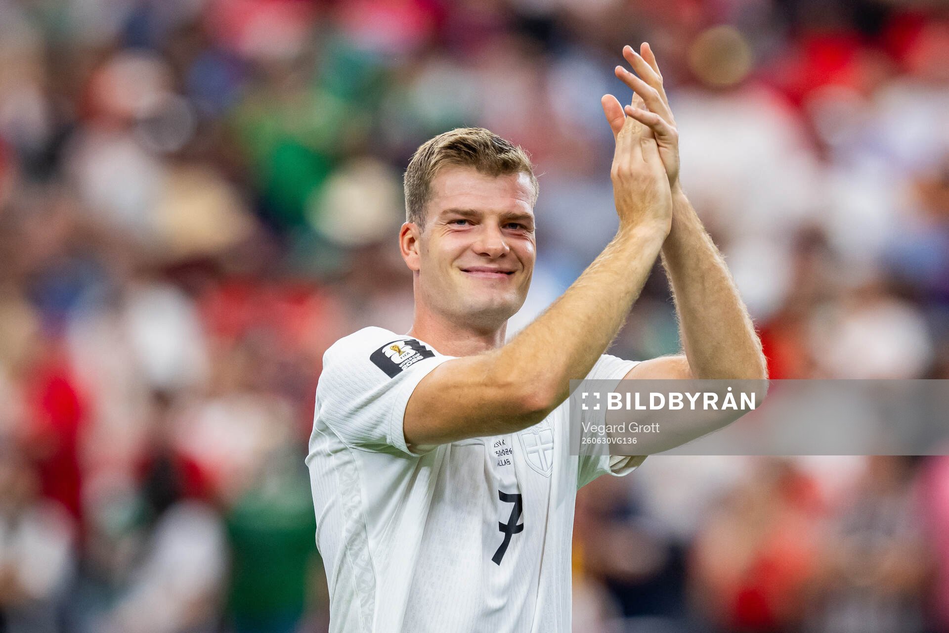 Alexander Sørloth of Norway celebrates