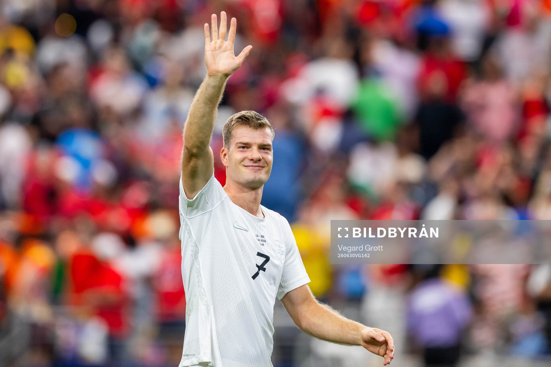 Alexander Sørloth of Norway celebrates