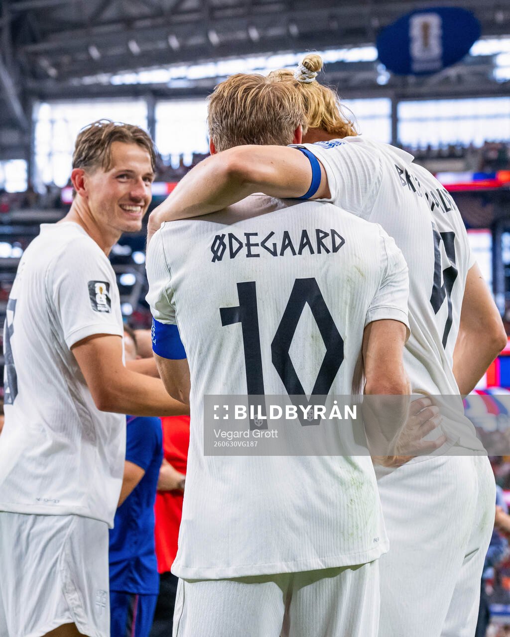 Sander Berge, Martin Ødegaard and Erling Braut Haaland of