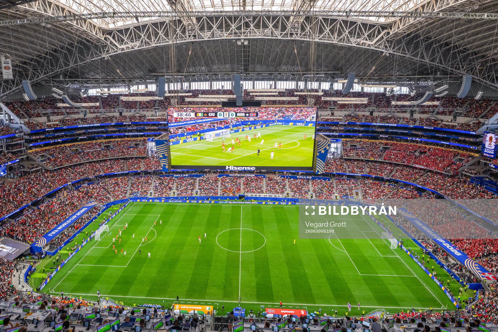 General interior view of Dallas Stadium as Antonio Nusa of