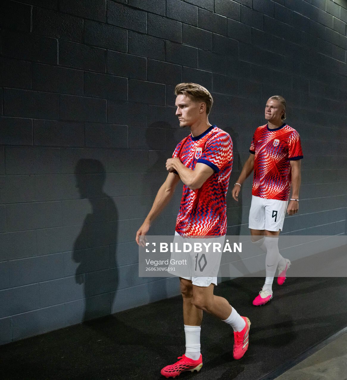 Martin Ødegaard and Erling Braut Haaland of Norway