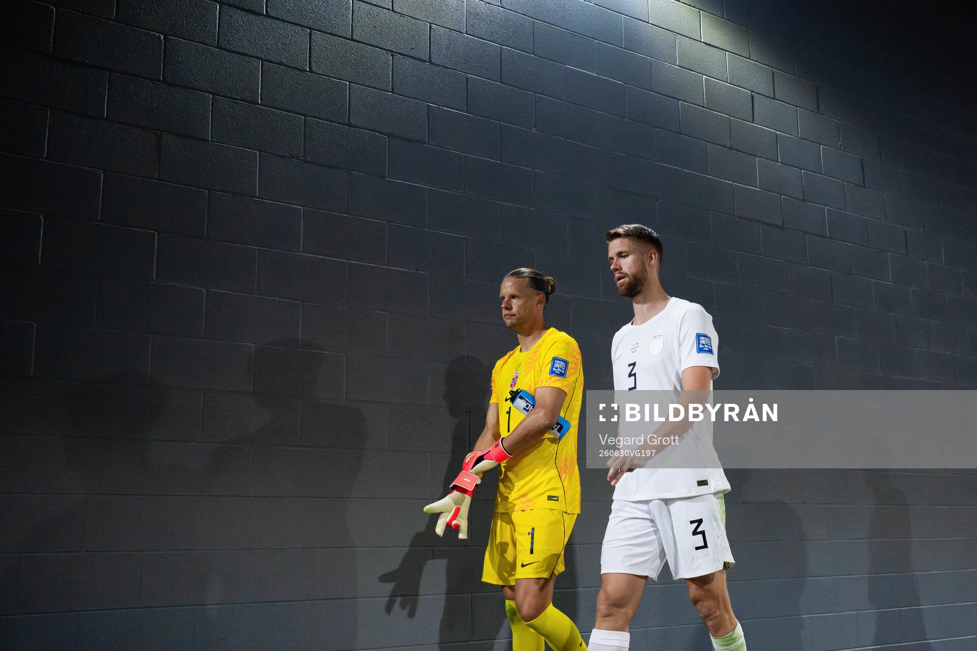 Goalkeeper Ørjan Håskjold Nyland and Kristoffer Ajer of
