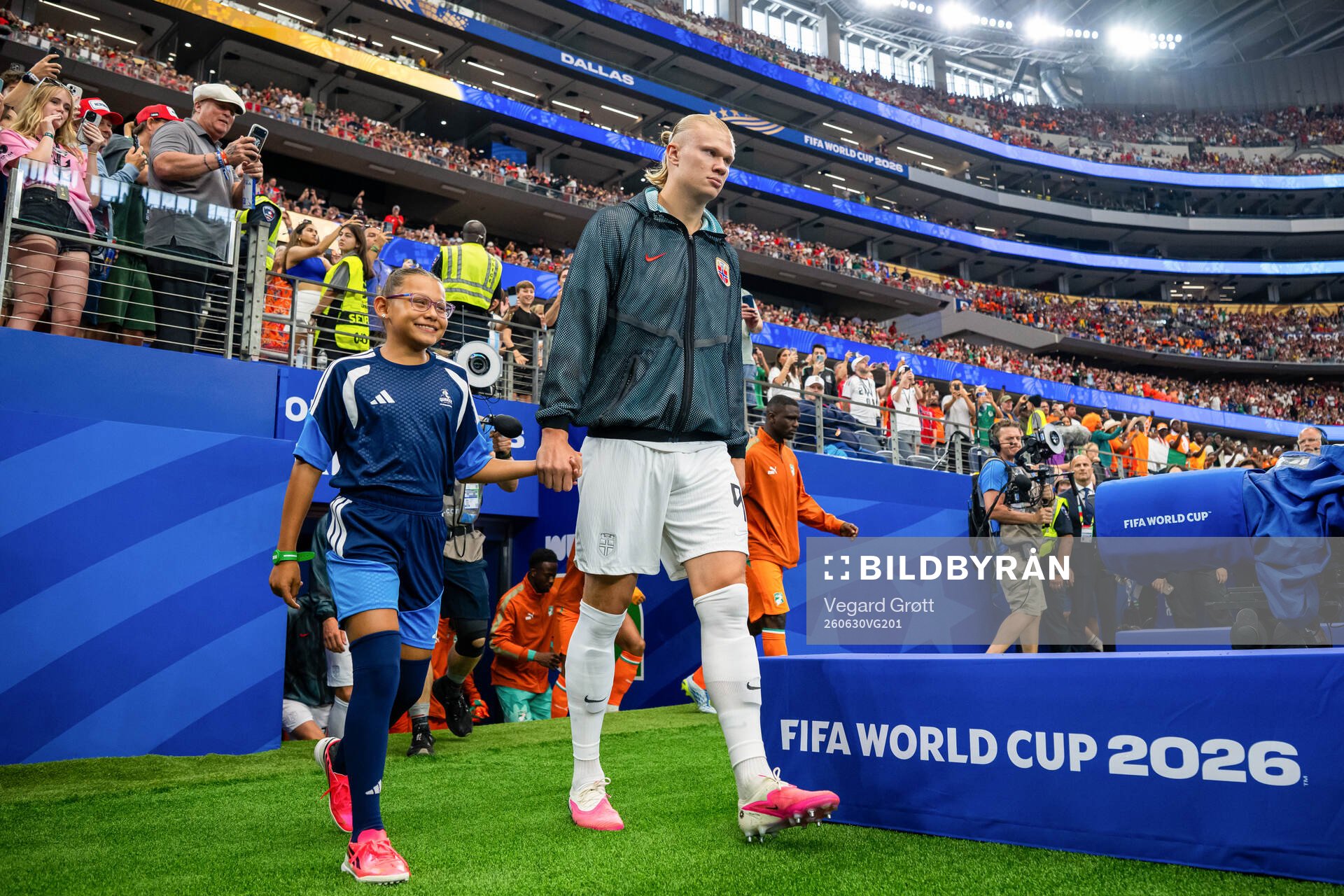 Erling Braut Haaland of Norway enters the pitch