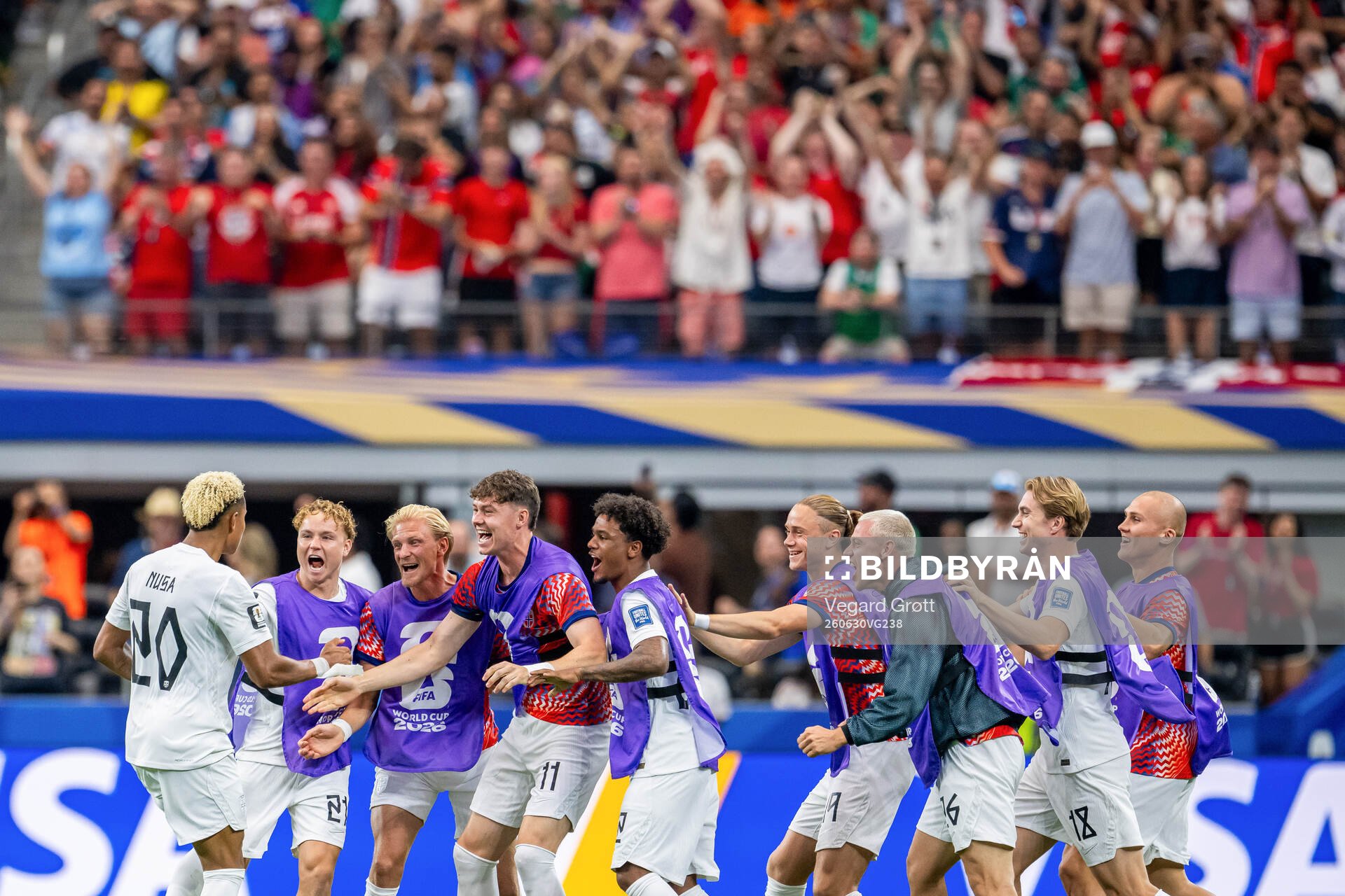 Antonio Nusa of Norway celebrates with Andreas Schjelderup,
