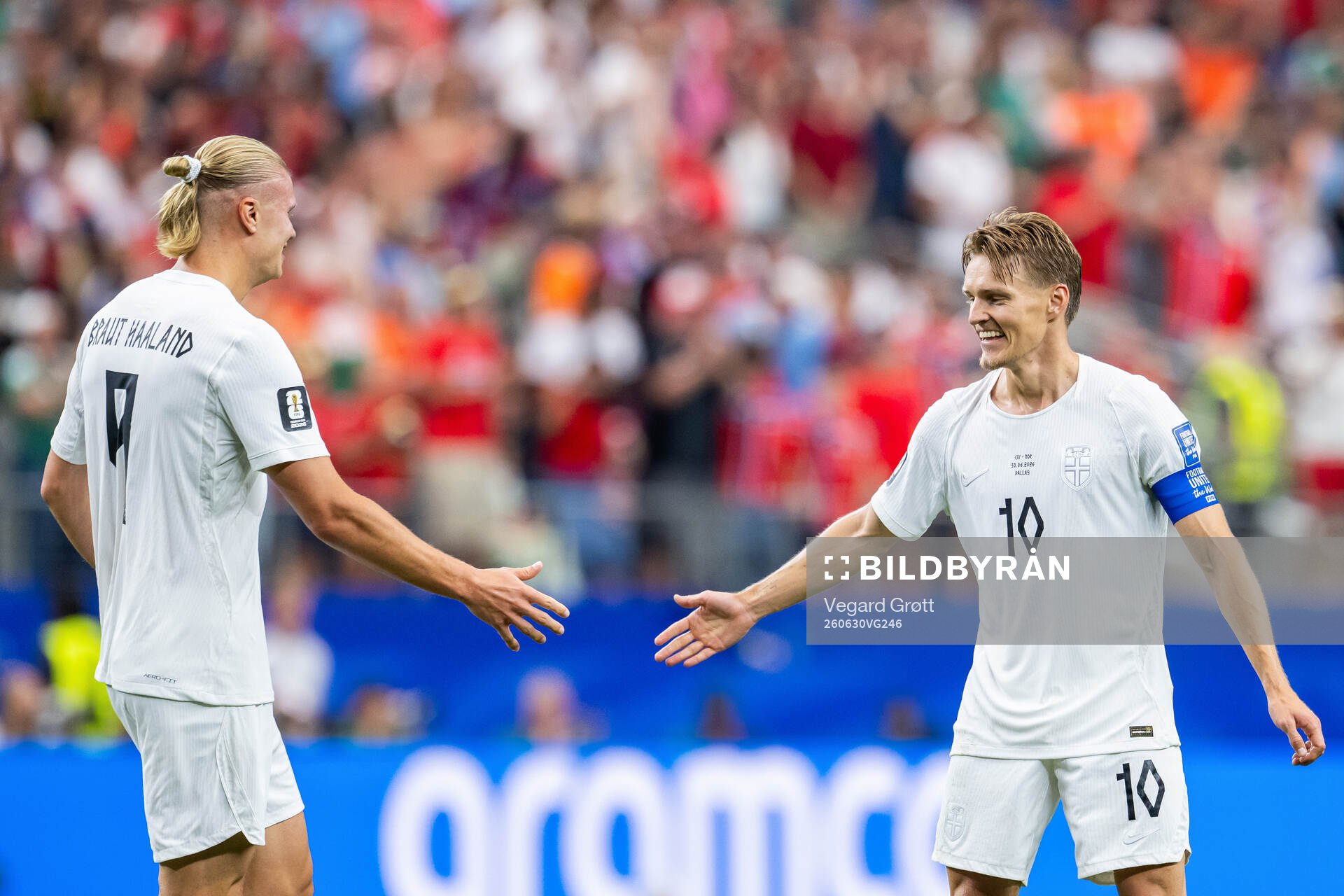 Erling Braut Haaland and Martin Ødegaard of Norway