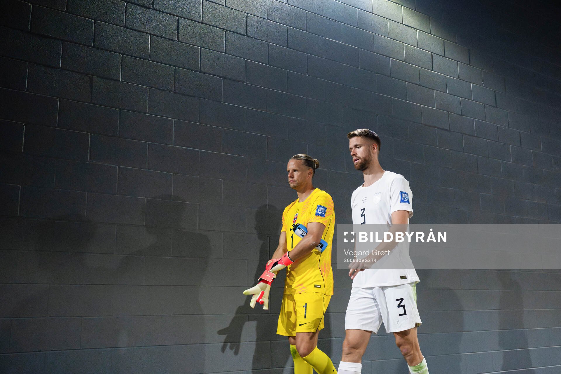 Goalkeeper Ørjan Håskjold Nyland and Kristoffer Ajer of
