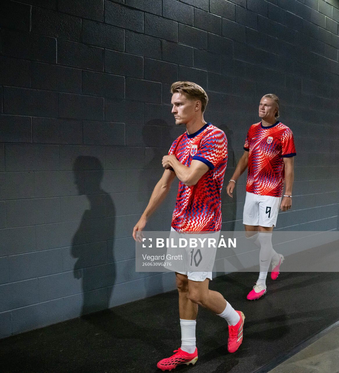 Martin Ødegaard and Erling Braut Haaland of Norway