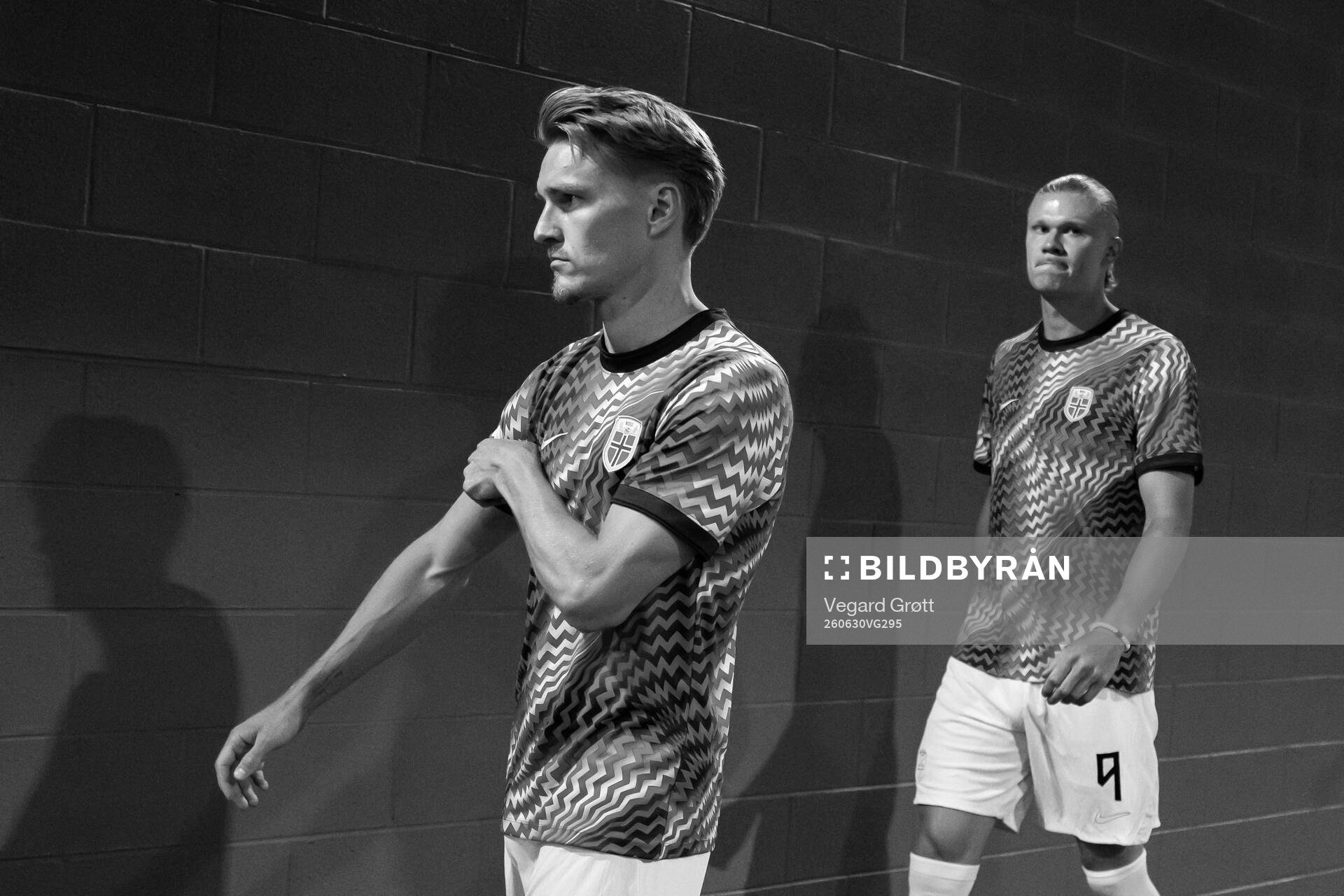 Martin Ødegaard and Erling Braut Haaland of Norway