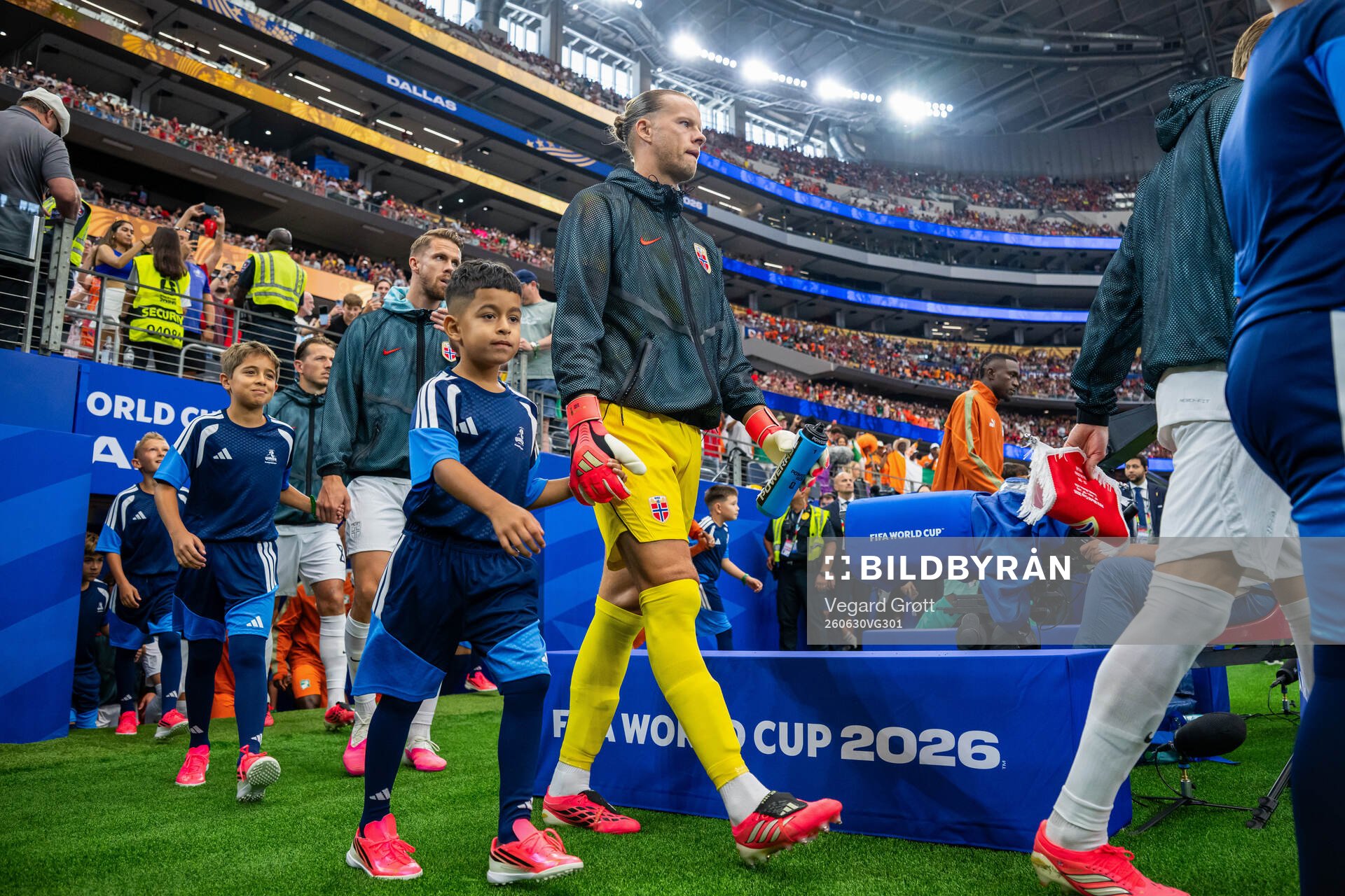 Goalkeeper Ørjan Håskjold Nyland of Norway enters the