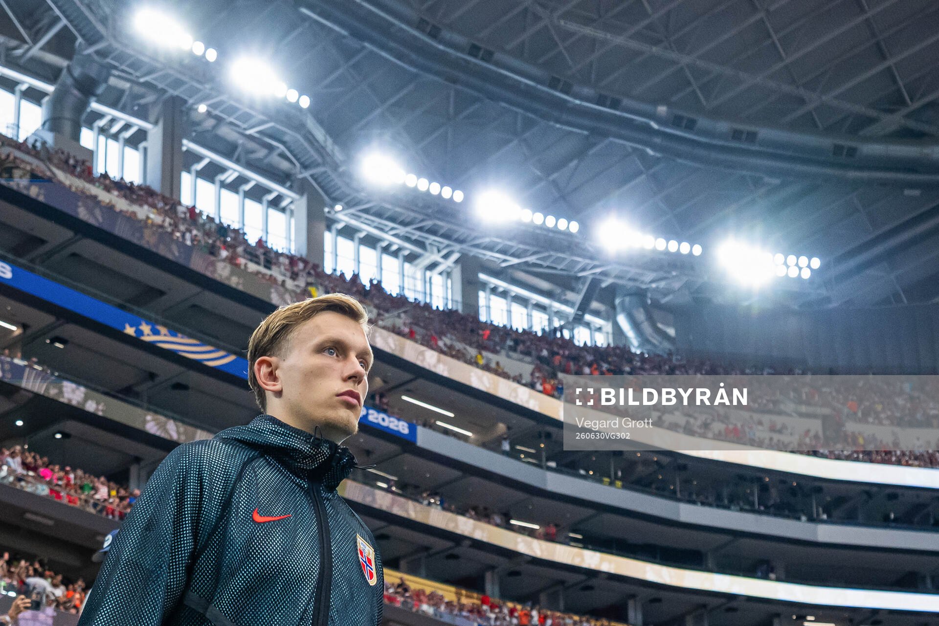 Marcus Holmgren Pedersen of Norway enters the pitch