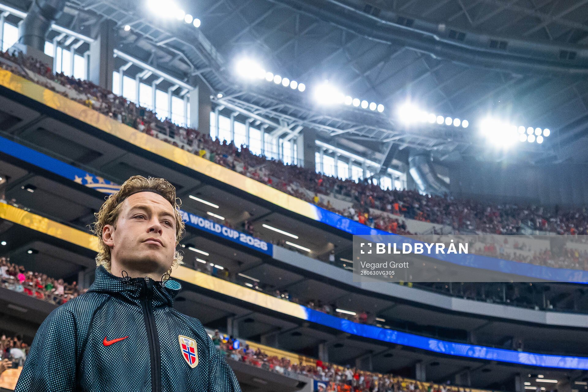 Patrick Berg of Norway enters the pitch