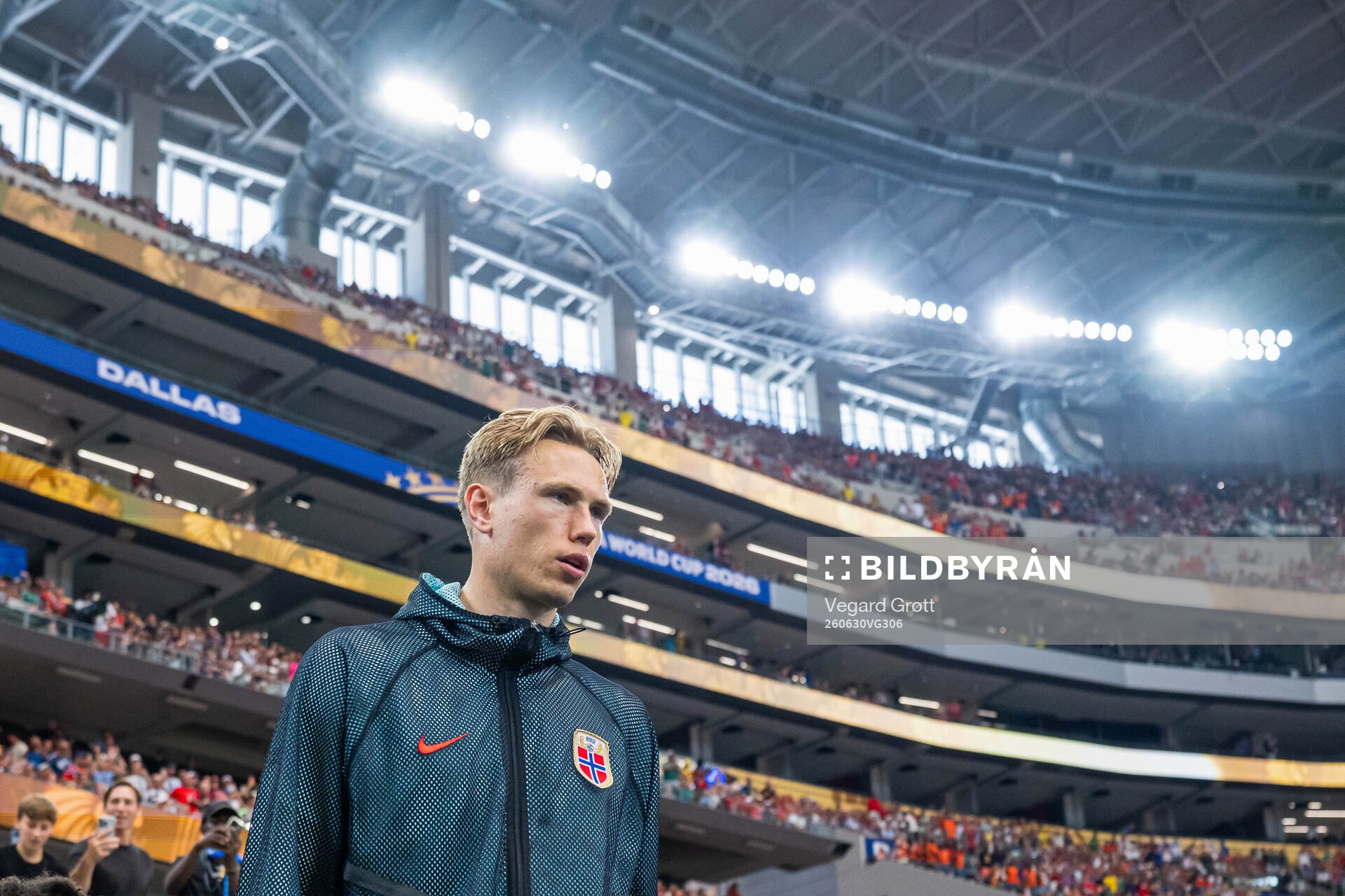 Torbjørn Lysaker Heggem of Norway enters the pitch