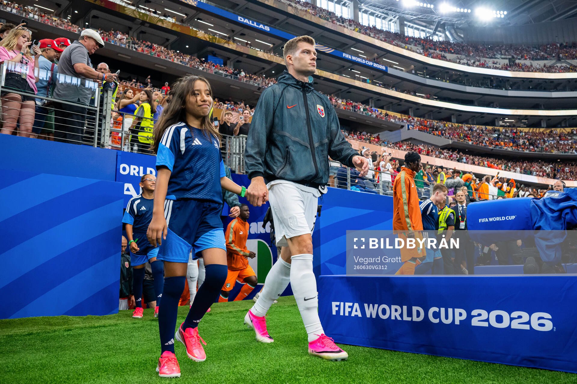Alexander Sørloth of Norway enters the pitch