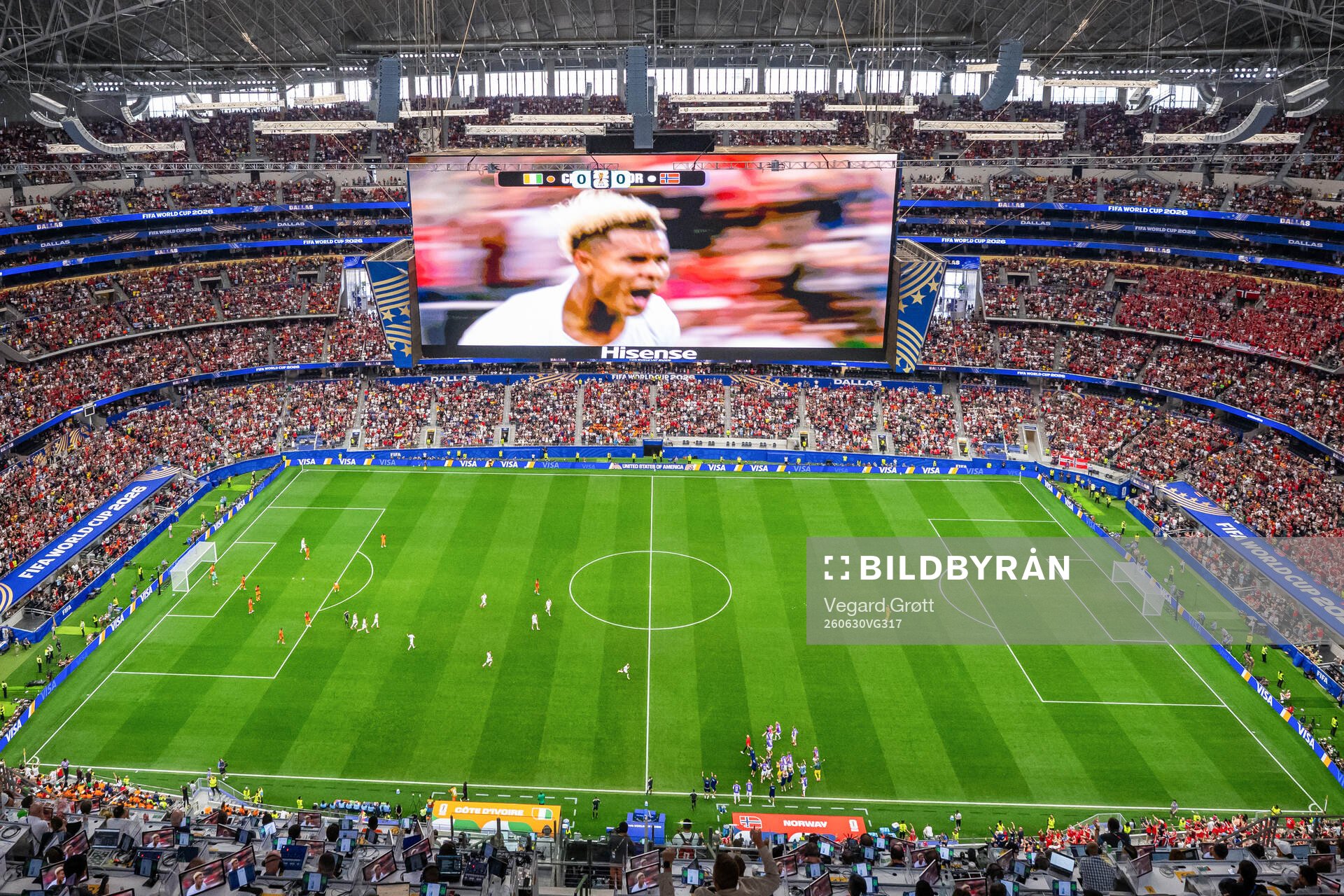 General interior view of Dallas Stadium as Antonio Nusa of