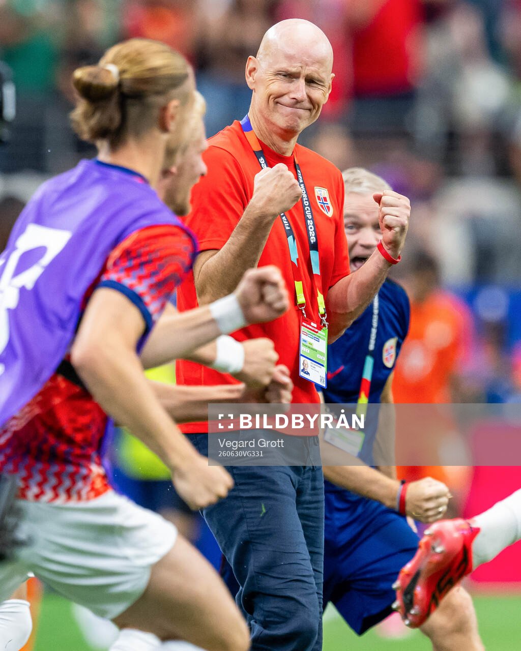 Head coach Ståle Solbakken of Norway celebrates at the