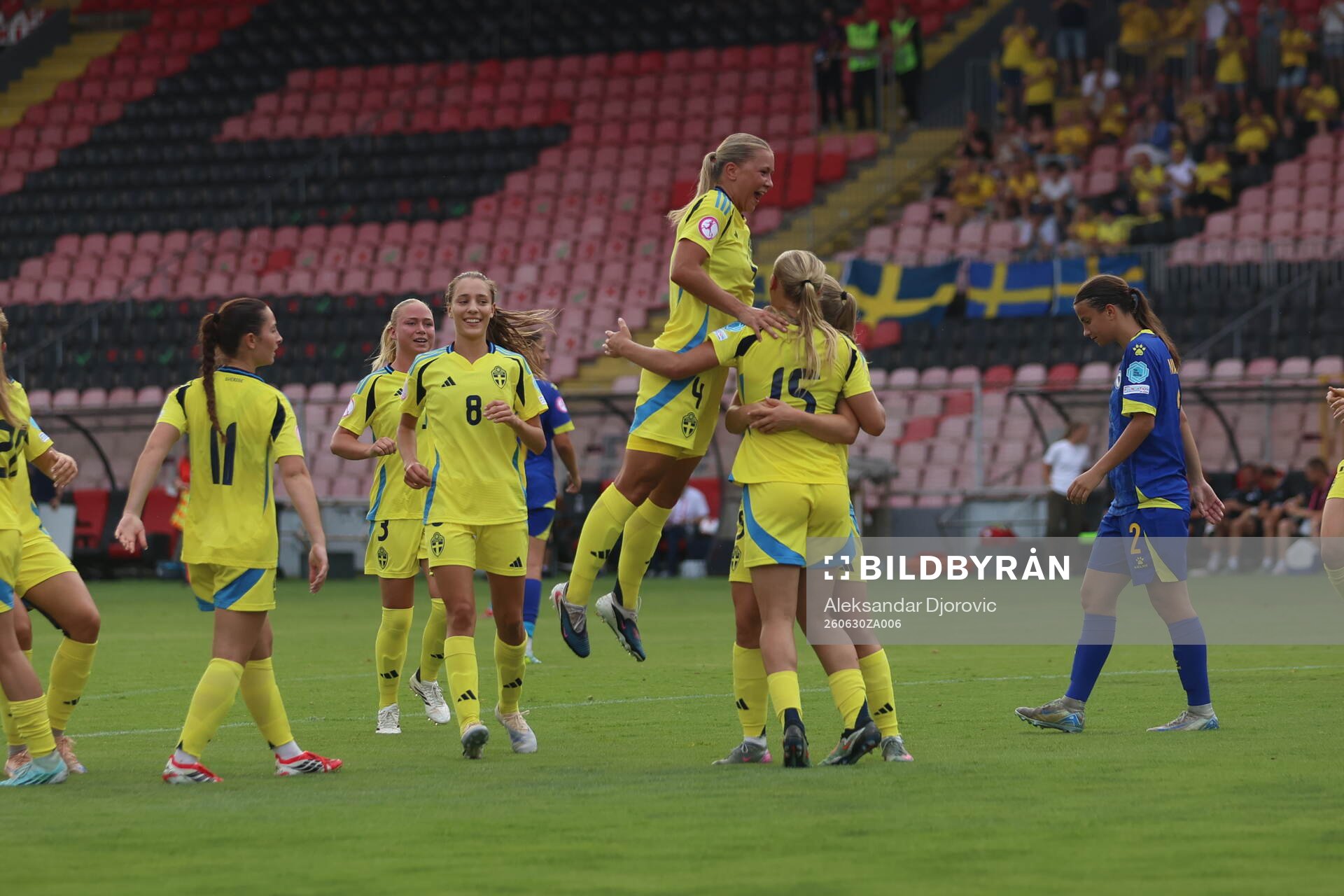 Players of Sweden celebrate the 0-2 goal