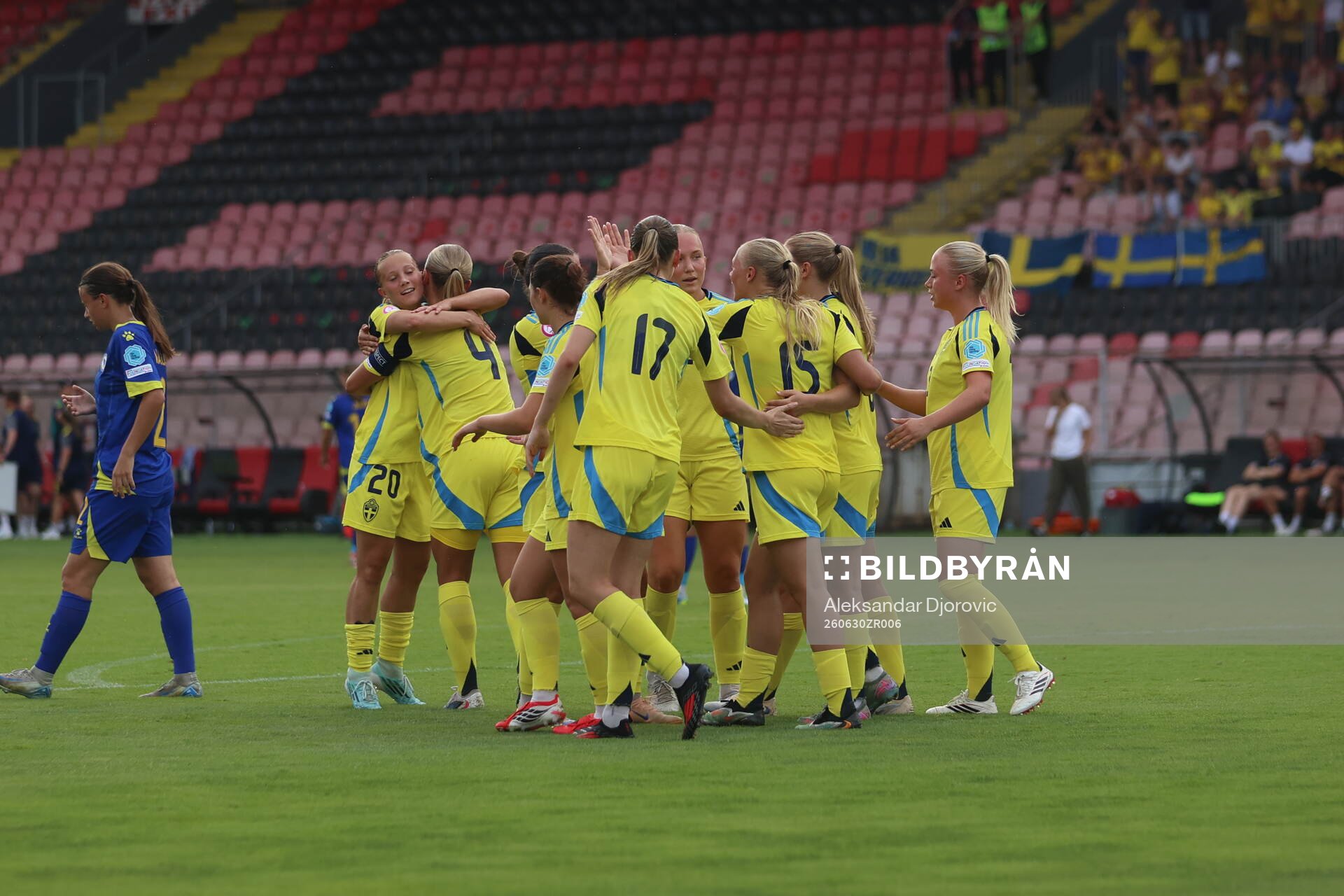 Players of Sweden celebrate the 0-2 goal