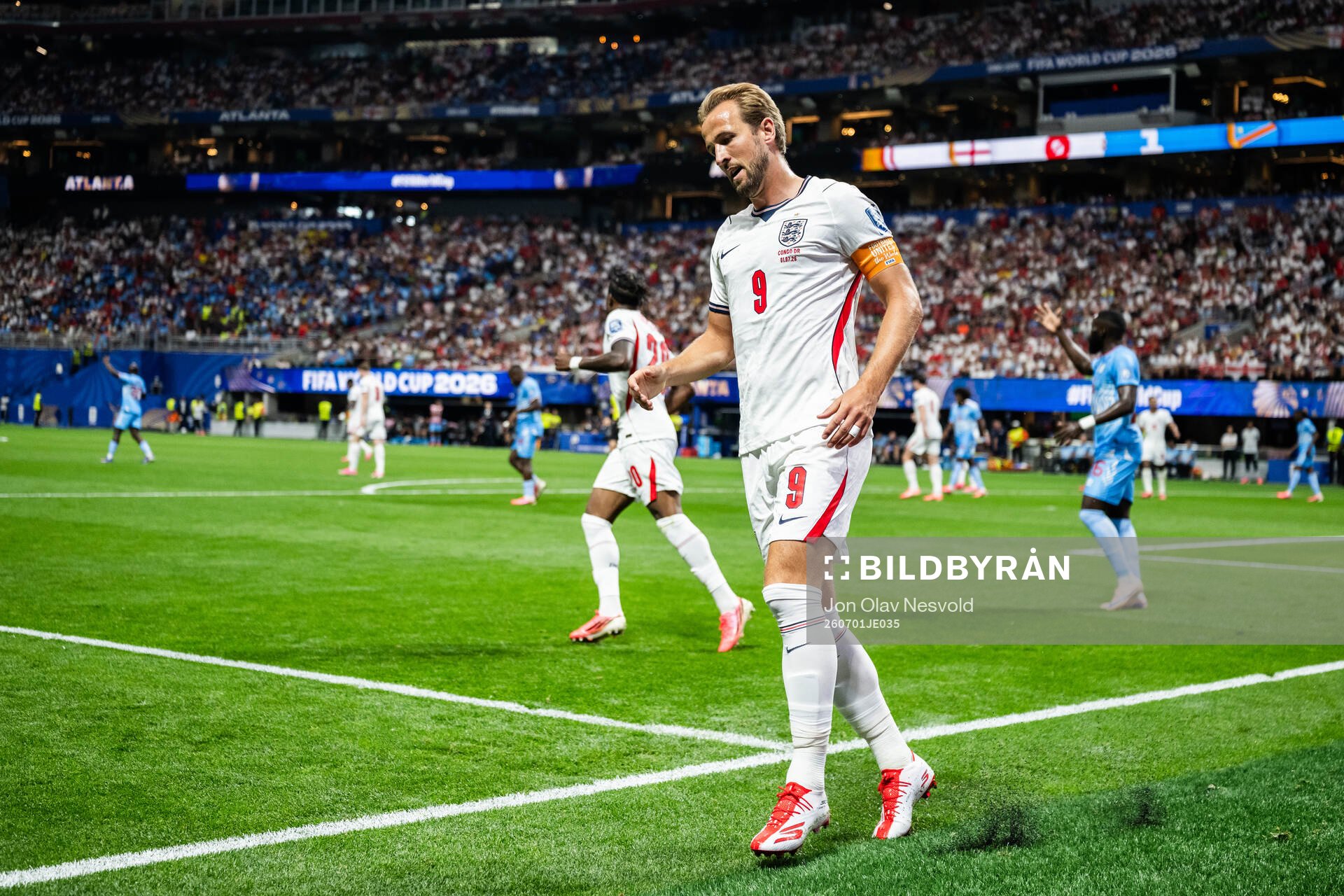 Harry Kane of England looks dejected