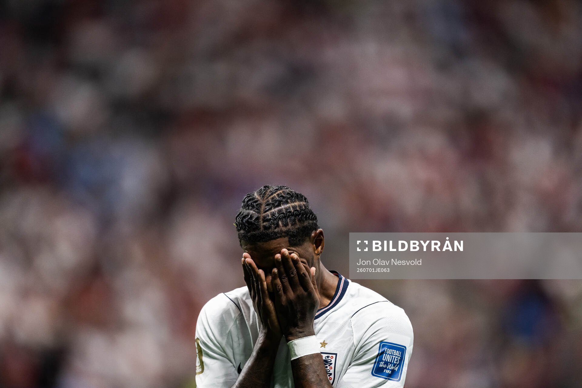 Marcus Rashford of England looks dejected