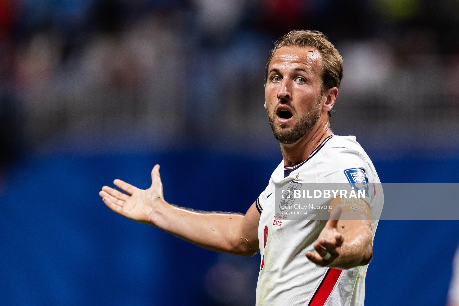 Harry Kane of England looks dejected