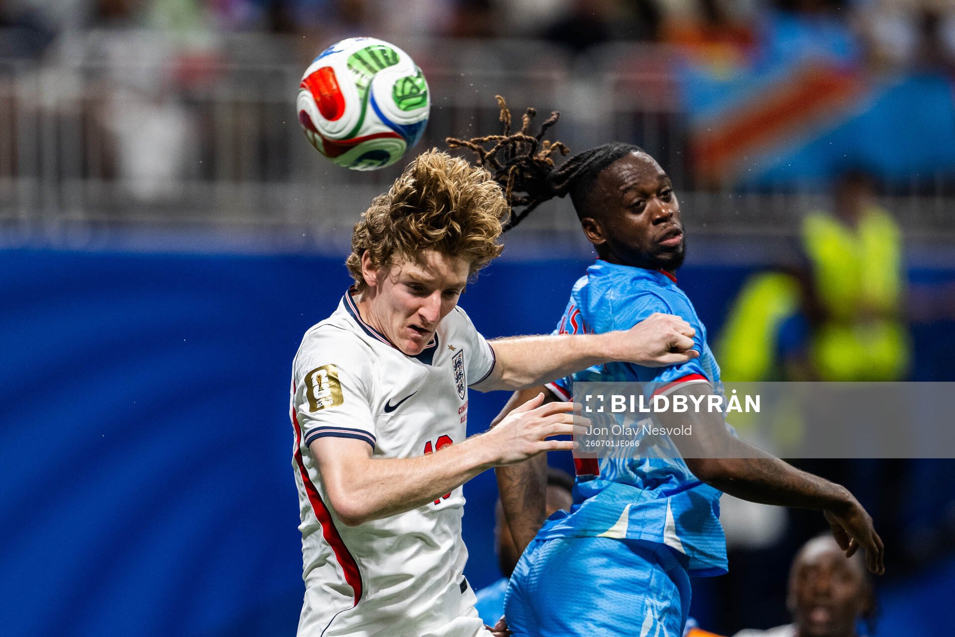Anthony Gordon of England and Aaron Wan-Bissaka of Congo DR