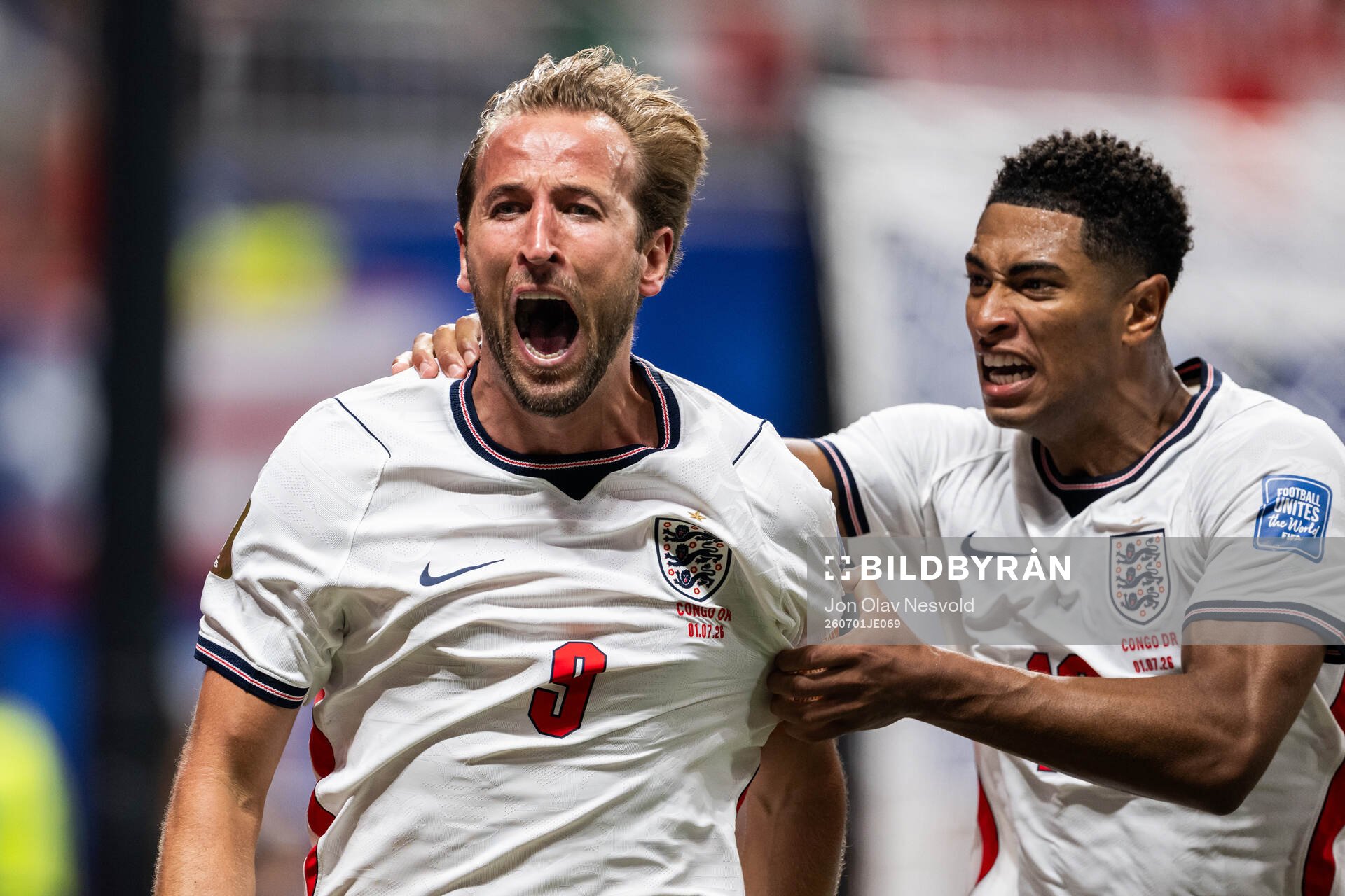 Harry Kane and Jude Bellingham of England celebrate