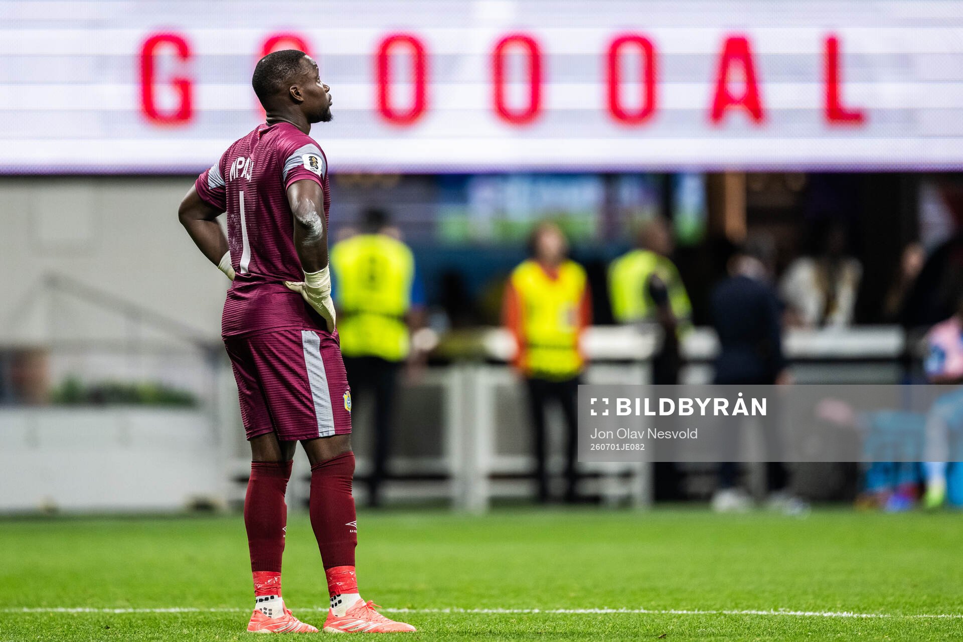 Goalkeeper Lionel Mpasi of Congo DR looks dejected